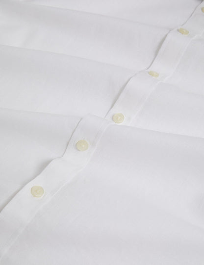 Ted Baker PRYNN Linen Cotton Woven Long Sleeve Shirt WHITE