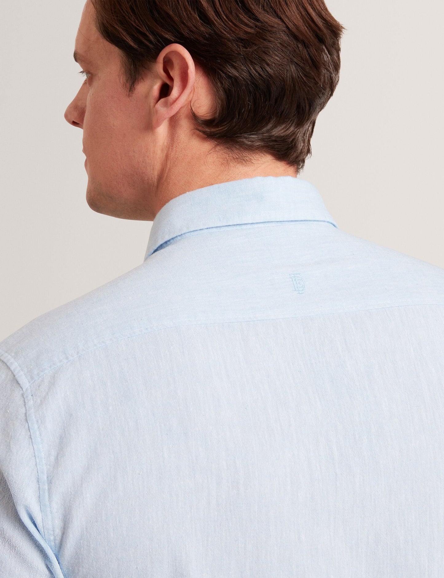 Ted Baker WRYTE Short Sleeve Linen Cotton Woven Shirt LIGHT BLUE