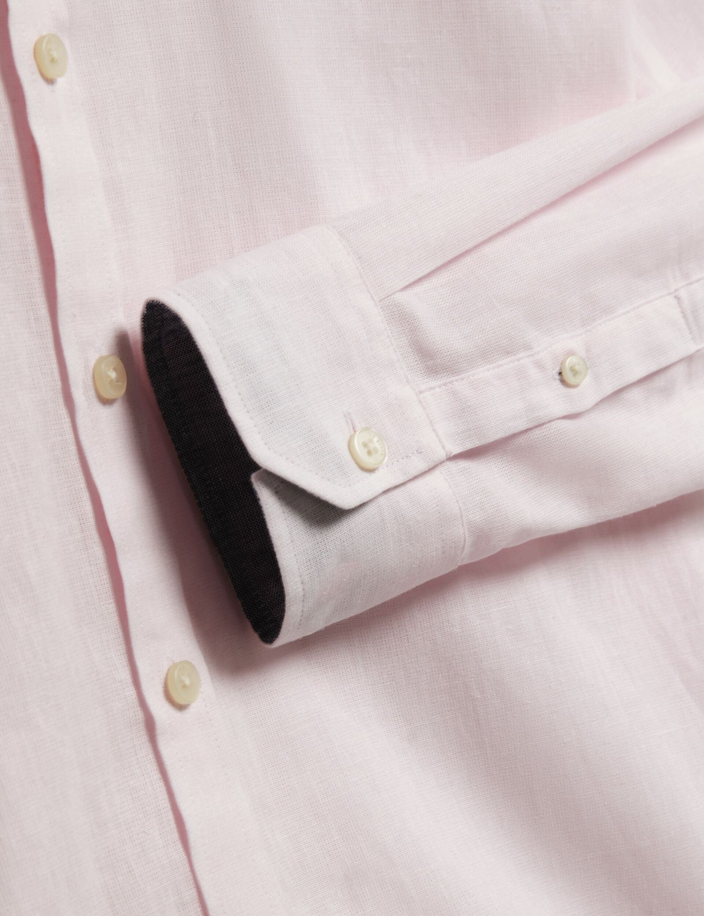 Ted Baker PRYNN Linen Cotton Woven Long Sleeve Shirt LIGHT PINK