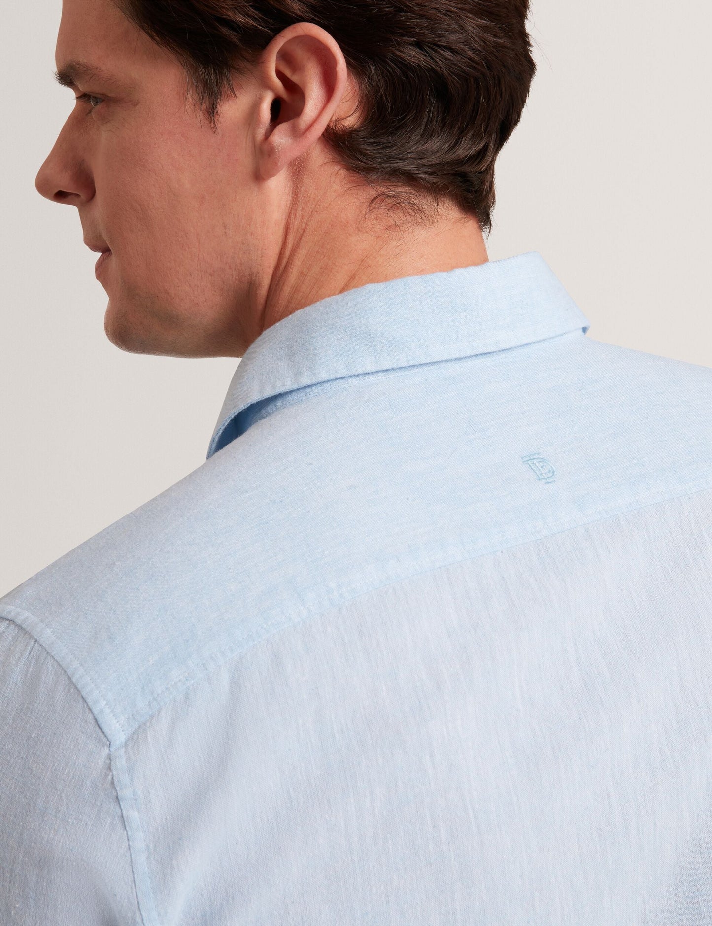 Ted Baker PRYNN Linen Cotton Woven Long Sleeve Shirt LIGHT BLUE