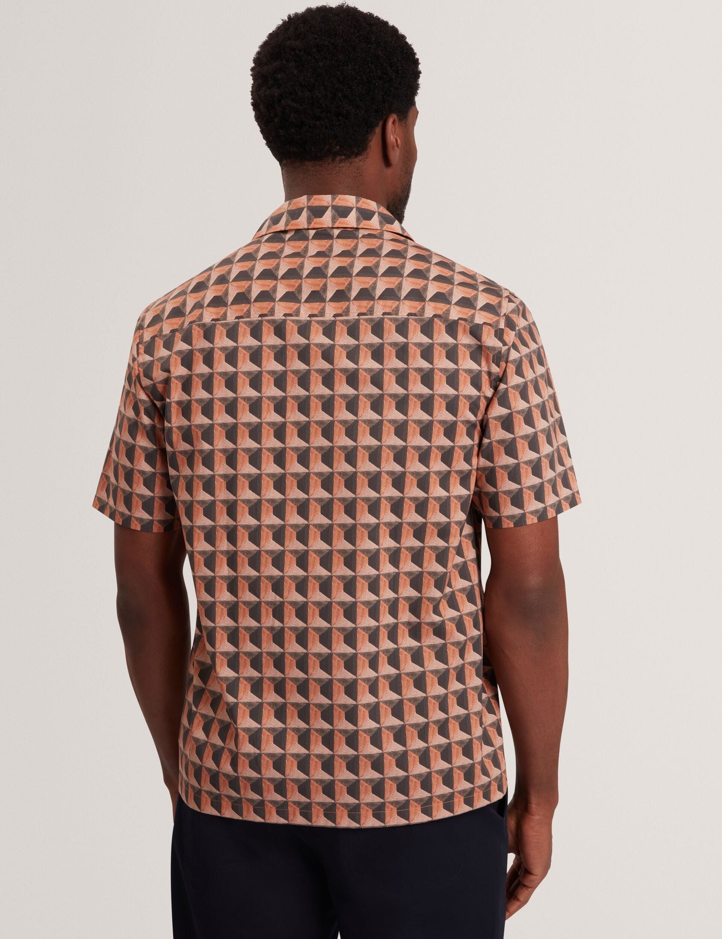 Ted Baker NAYELIN Relaxed Fit Painted Geo Print Shirt BURNT RED