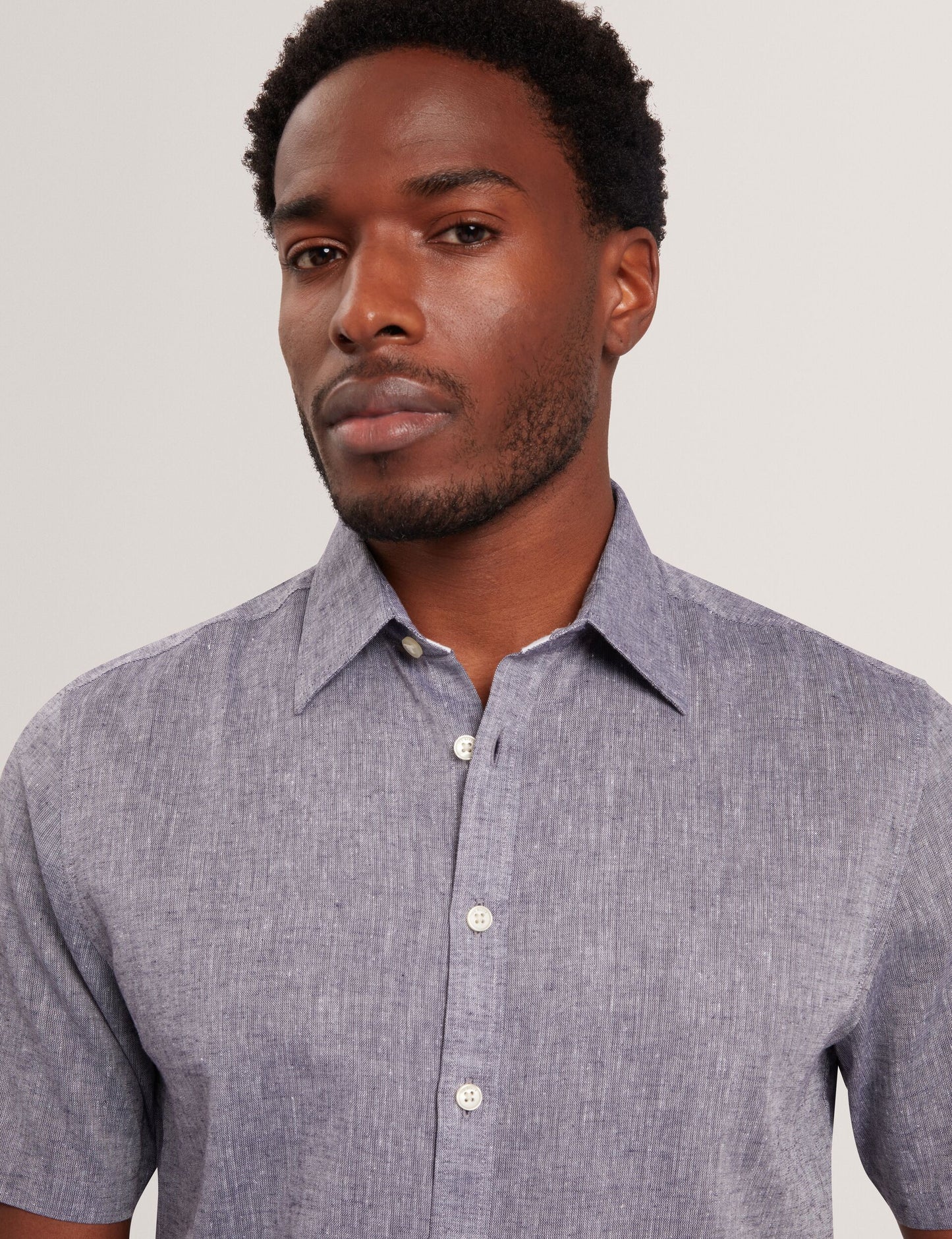 Ted Baker WRYTE Short Sleeve Linen Cotton Woven Shirt NAVY