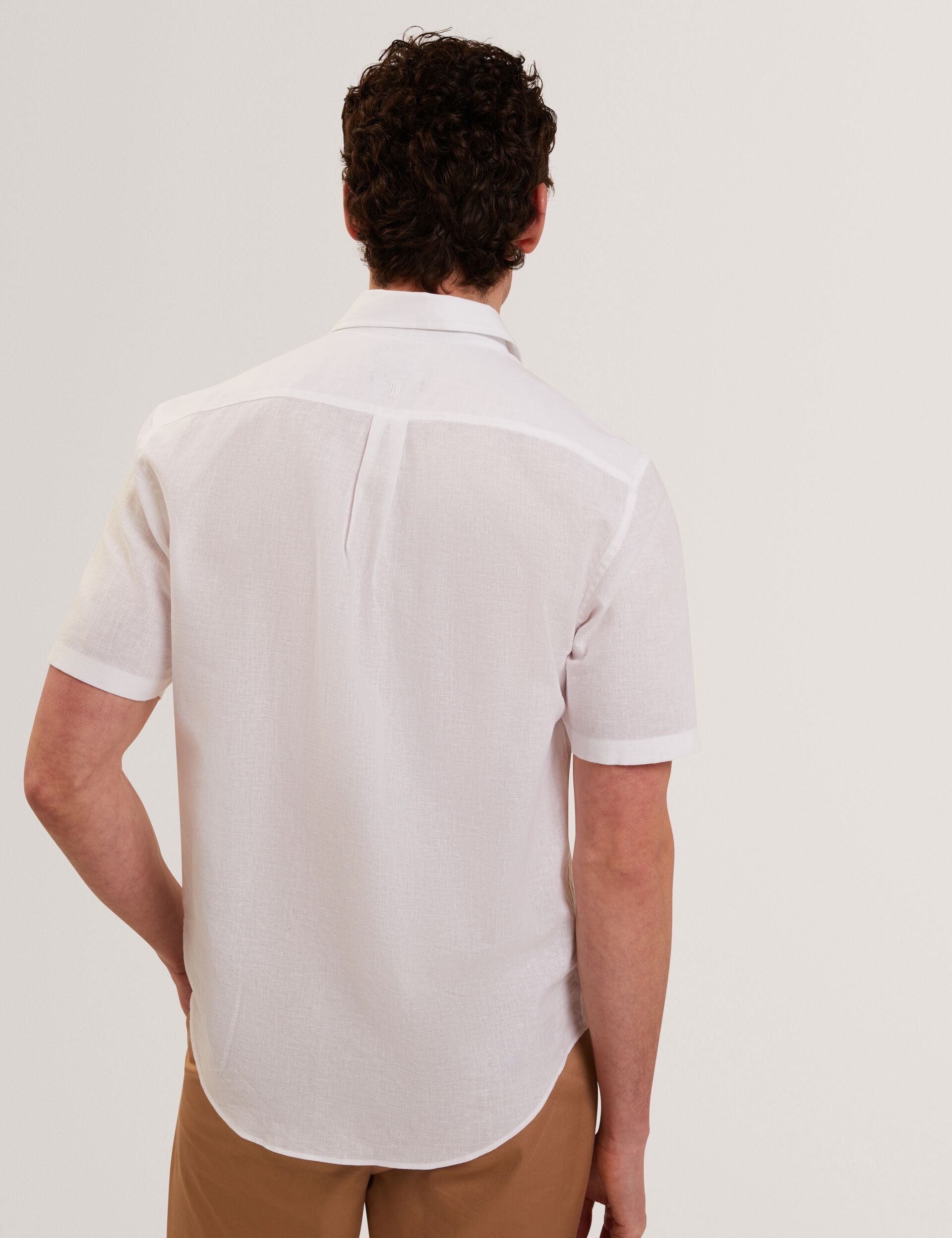 Ted Baker WRYTE Short Sleeve Linen Cotton Woven Shirt WHITE