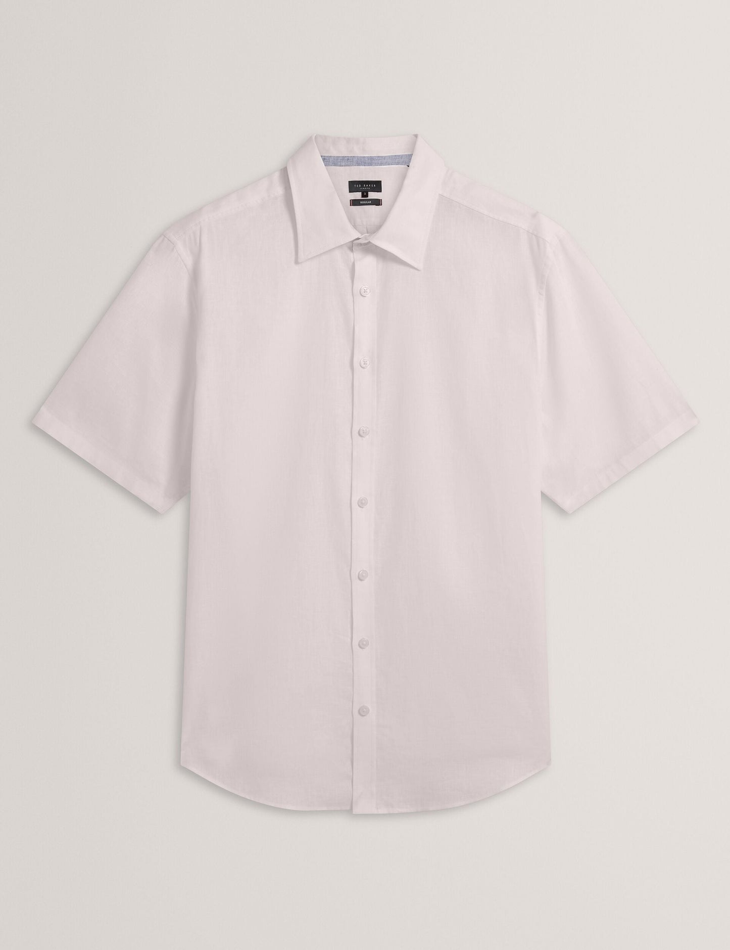Ted Baker WRYTE Short Sleeve Linen Cotton Woven Shirt WHITE