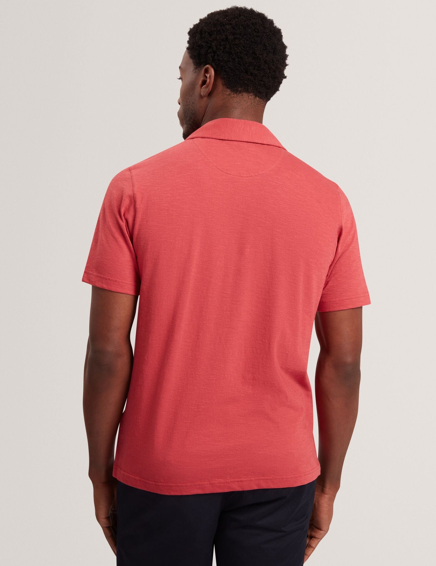 Ted Baker FENDRY Relaxed Cotton Linen Button-Through Shirt DEEP PINK
