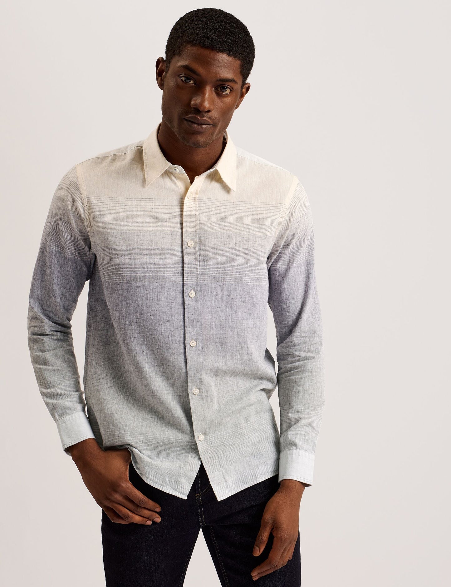 Ted Baker ACKLEY Ombre Woven Long Sleeve Shirt MULTICOLOUR