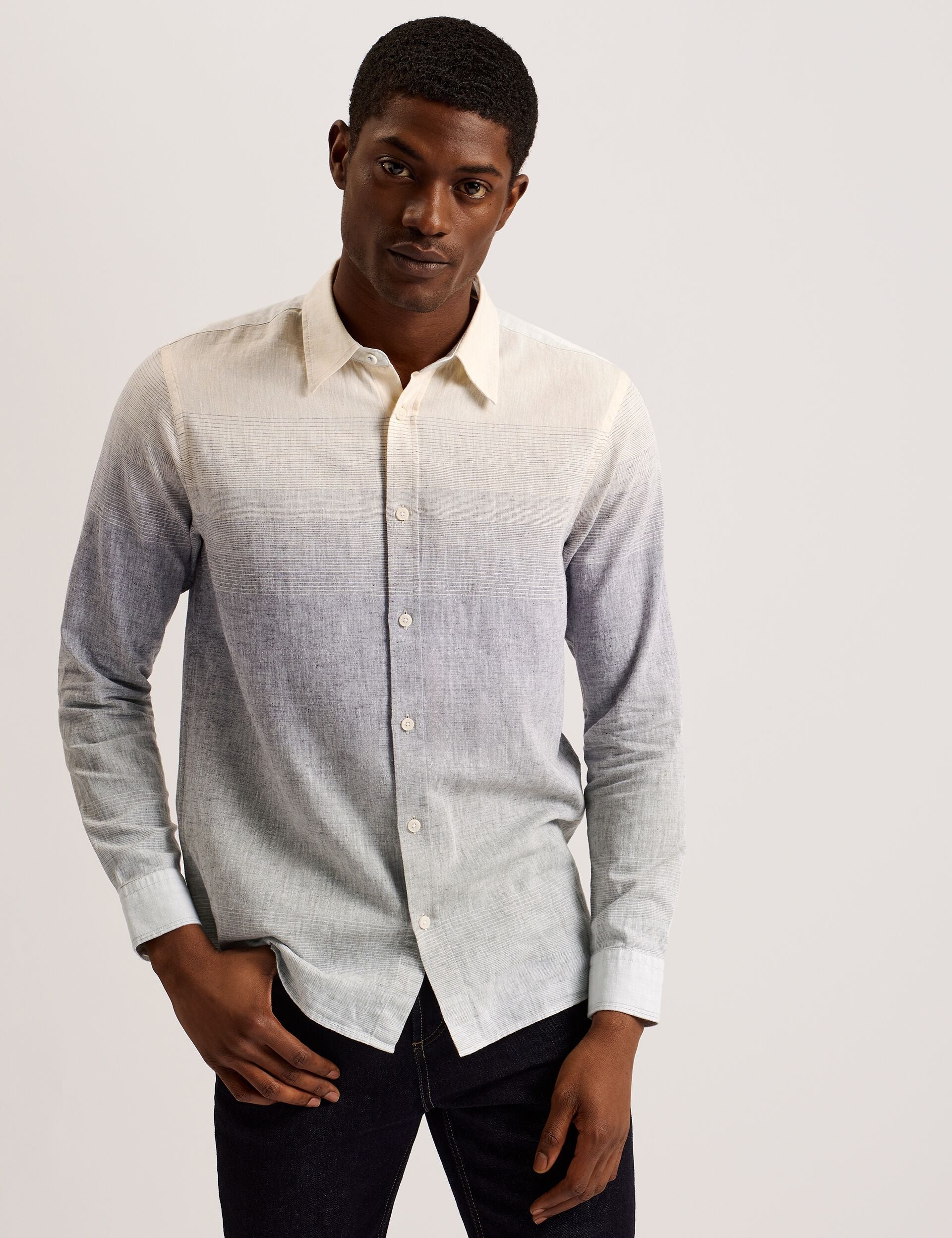 Ted Baker ACKLEY Ombre Woven Long Sleeve Shirt MULTICOLOUR