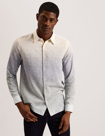 Ted Baker ACKLEY Ombre Woven Long Sleeve Shirt MULTICOLOUR