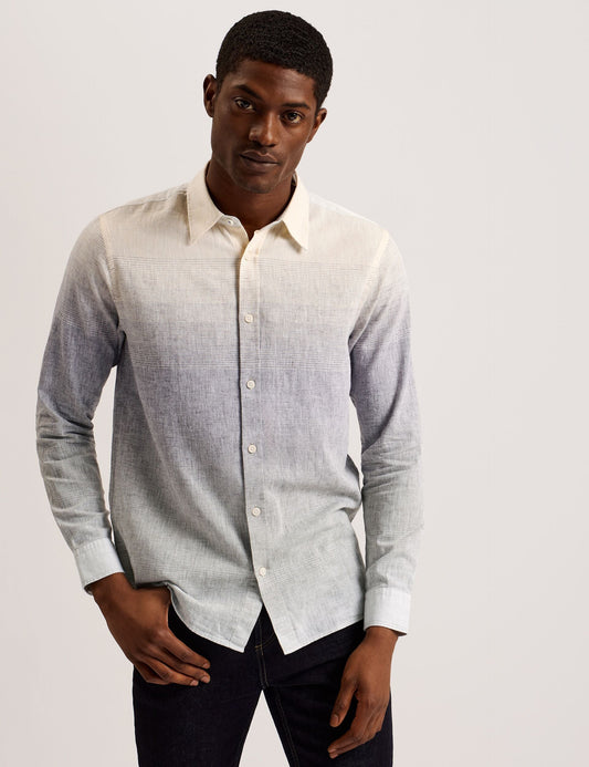 Ted Baker ACKLEY Ombre Woven Long Sleeve Shirt MULTICOLOUR