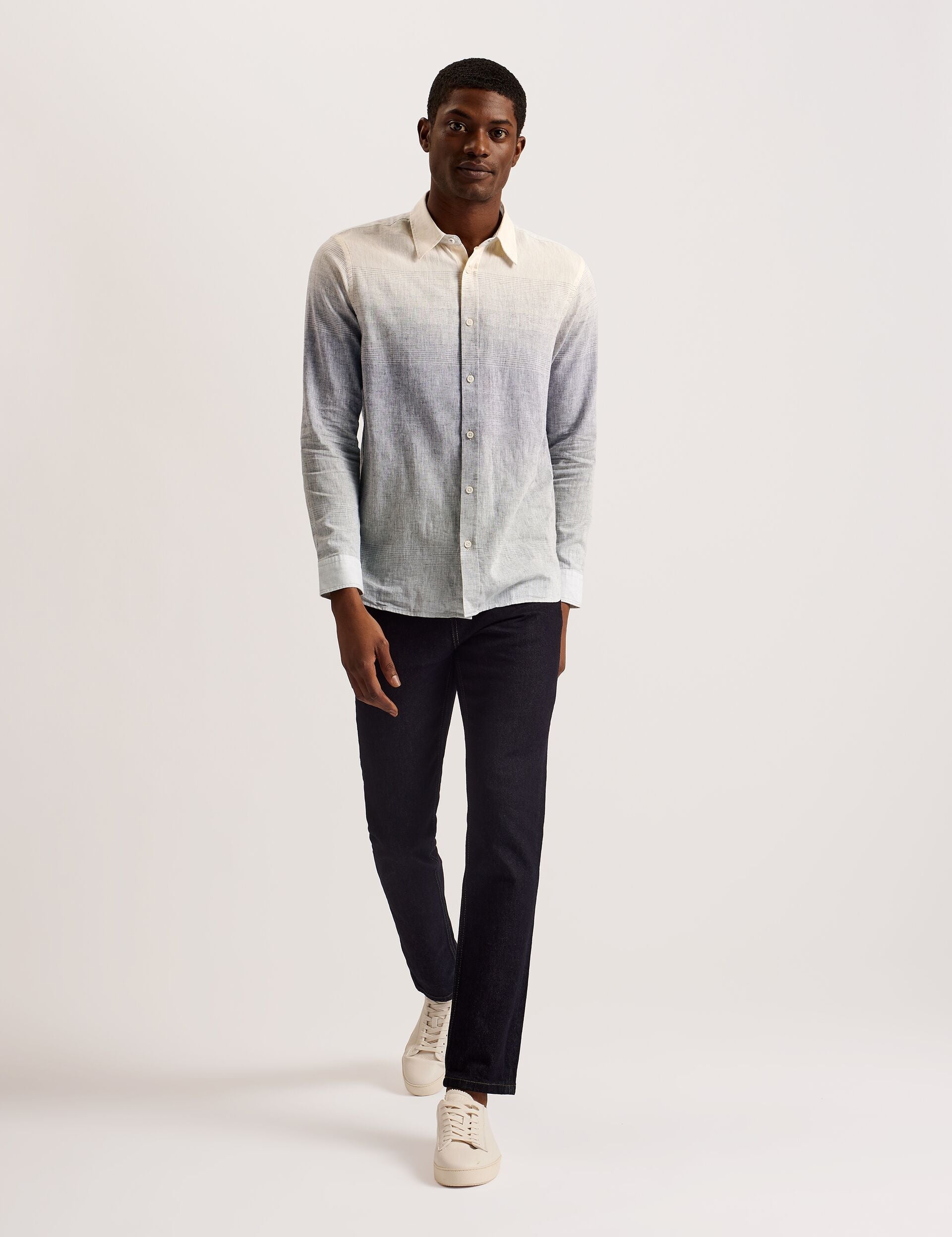 Ted Baker ACKLEY Ombre Woven Long Sleeve Shirt MULTICOLOUR