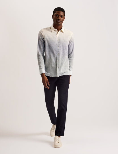 Ted Baker ACKLEY Ombre Woven Long Sleeve Shirt MULTICOLOUR