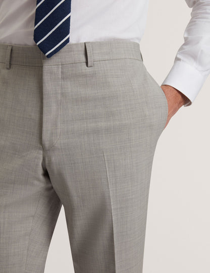Ted Baker RALPHS - Tailored Fit Sharkskin Wool Suit Pants LIGHT GREY