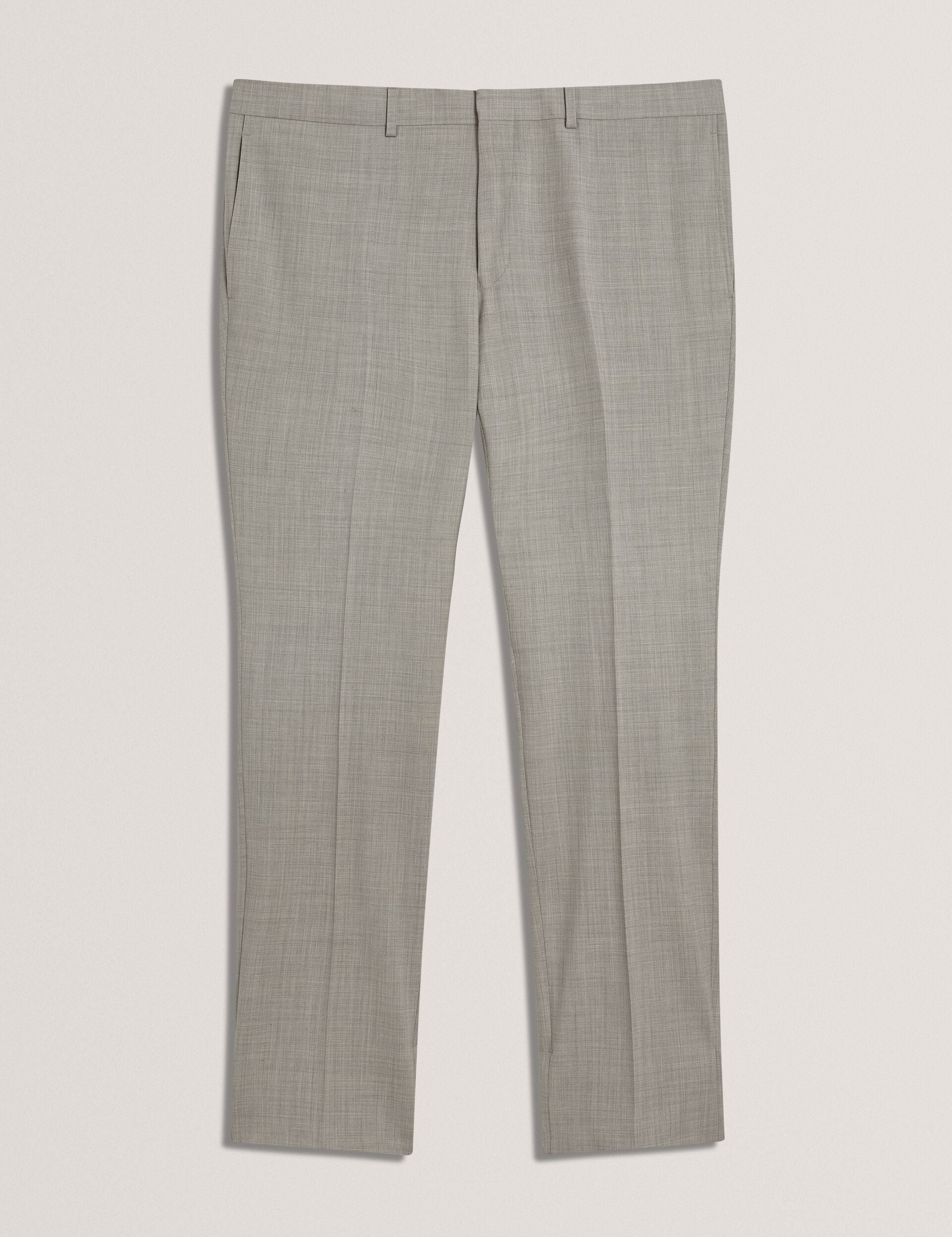 Ted Baker RALPHS - Tailored Fit Sharkskin Wool Suit Pants LIGHT GREY