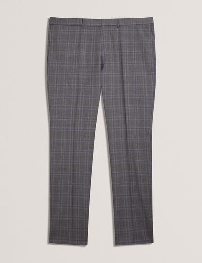 Ted Baker RONS - Windowpane Check Wool Suit Pants LIGHT GREY