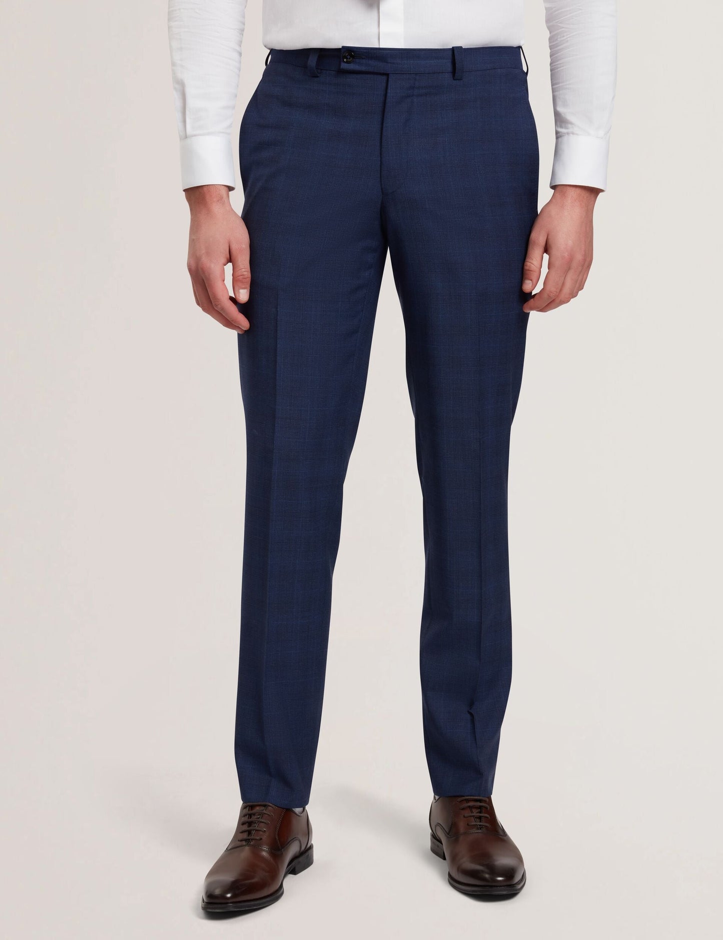 Ted Baker JAYALS - Slim Fit Navy Check Wool Suit Pants NAVY
