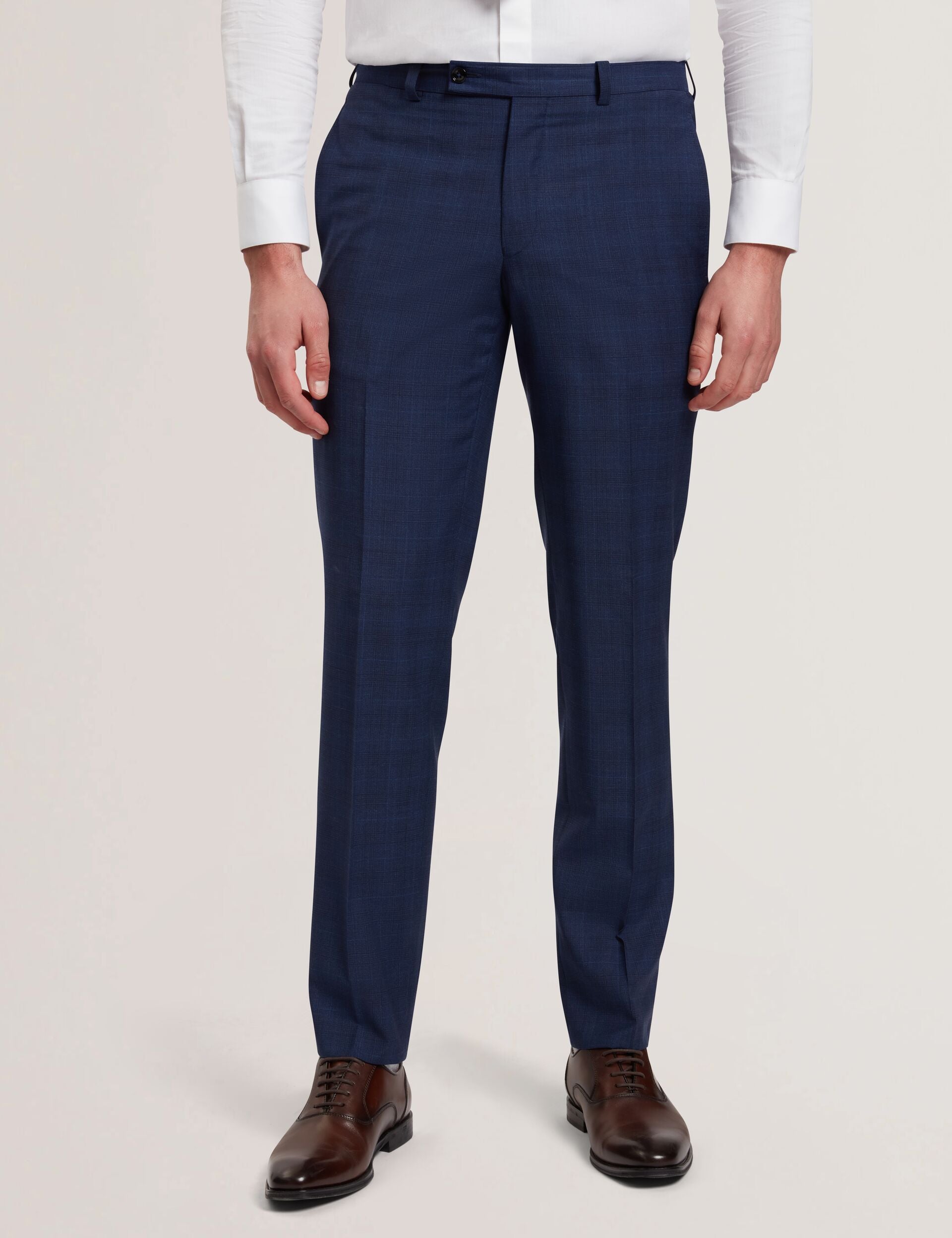 Ted Baker JAYALS - Slim Fit Navy Check Wool Suit Pants NAVY