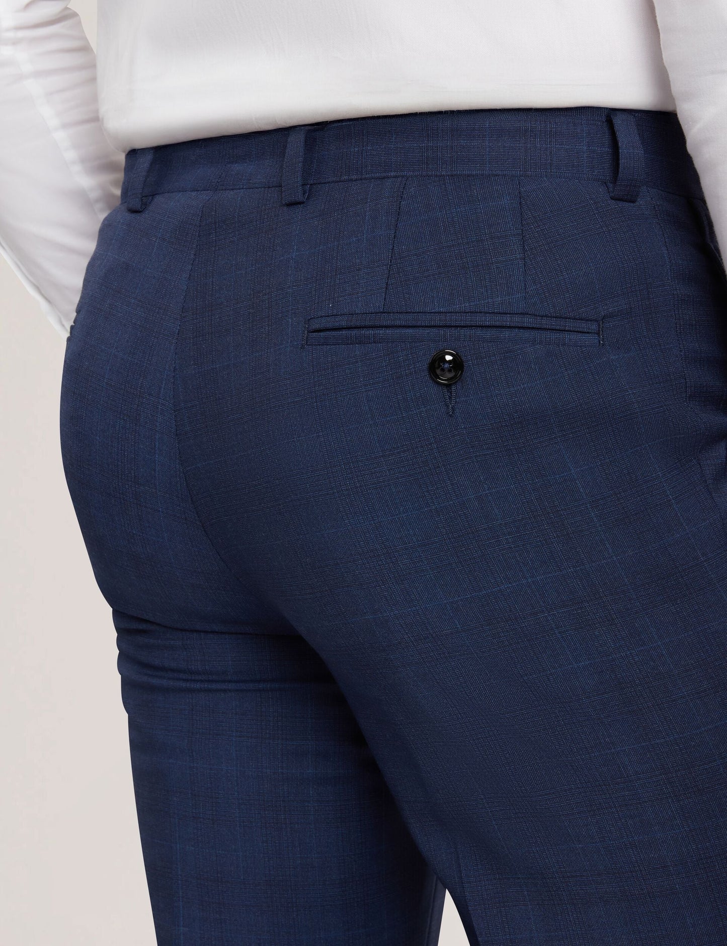 Ted Baker JAYALS - Slim Fit Navy Check Wool Suit Pants NAVY