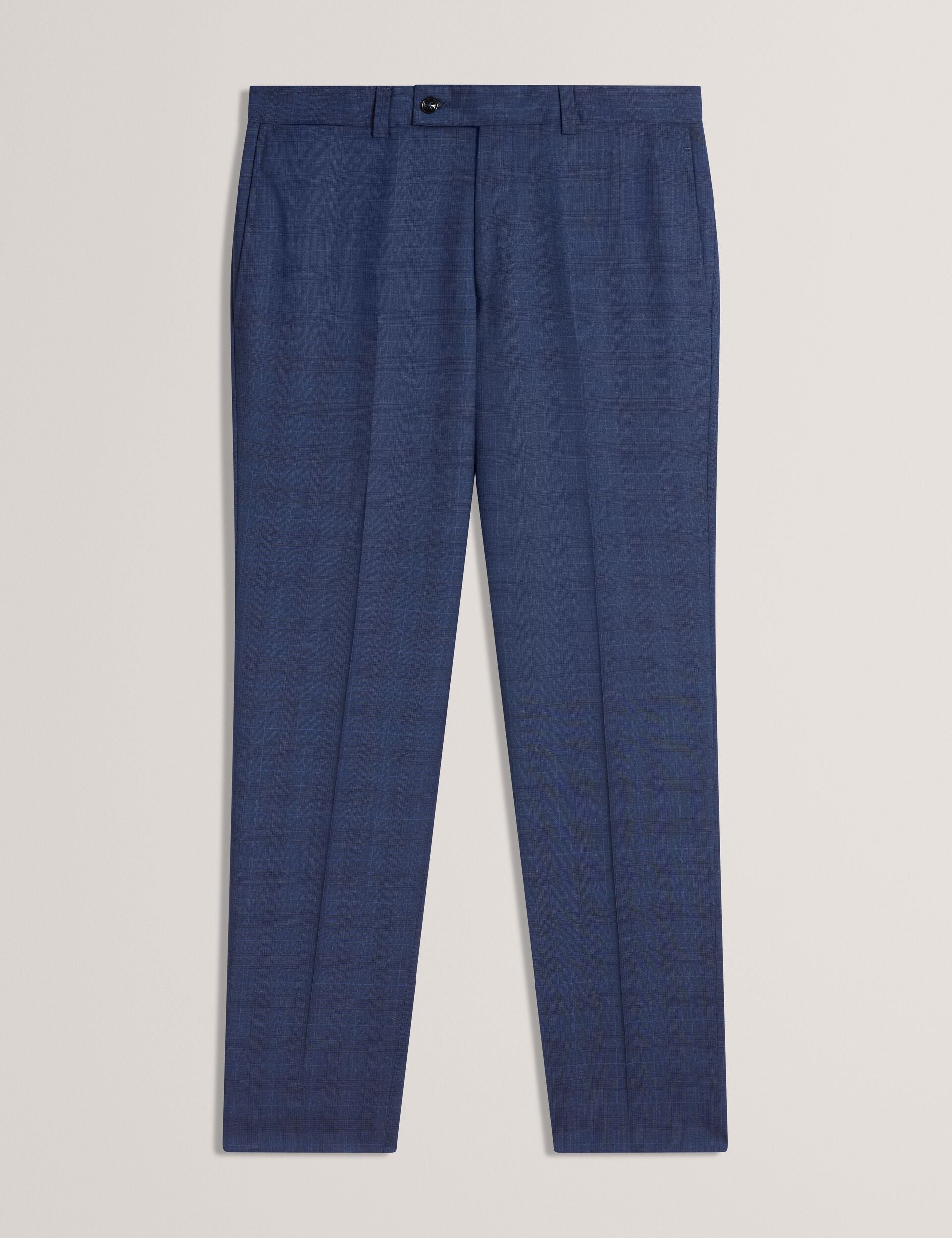 Ted Baker JAYALS - Slim Fit Navy Check Wool Suit Pants NAVY