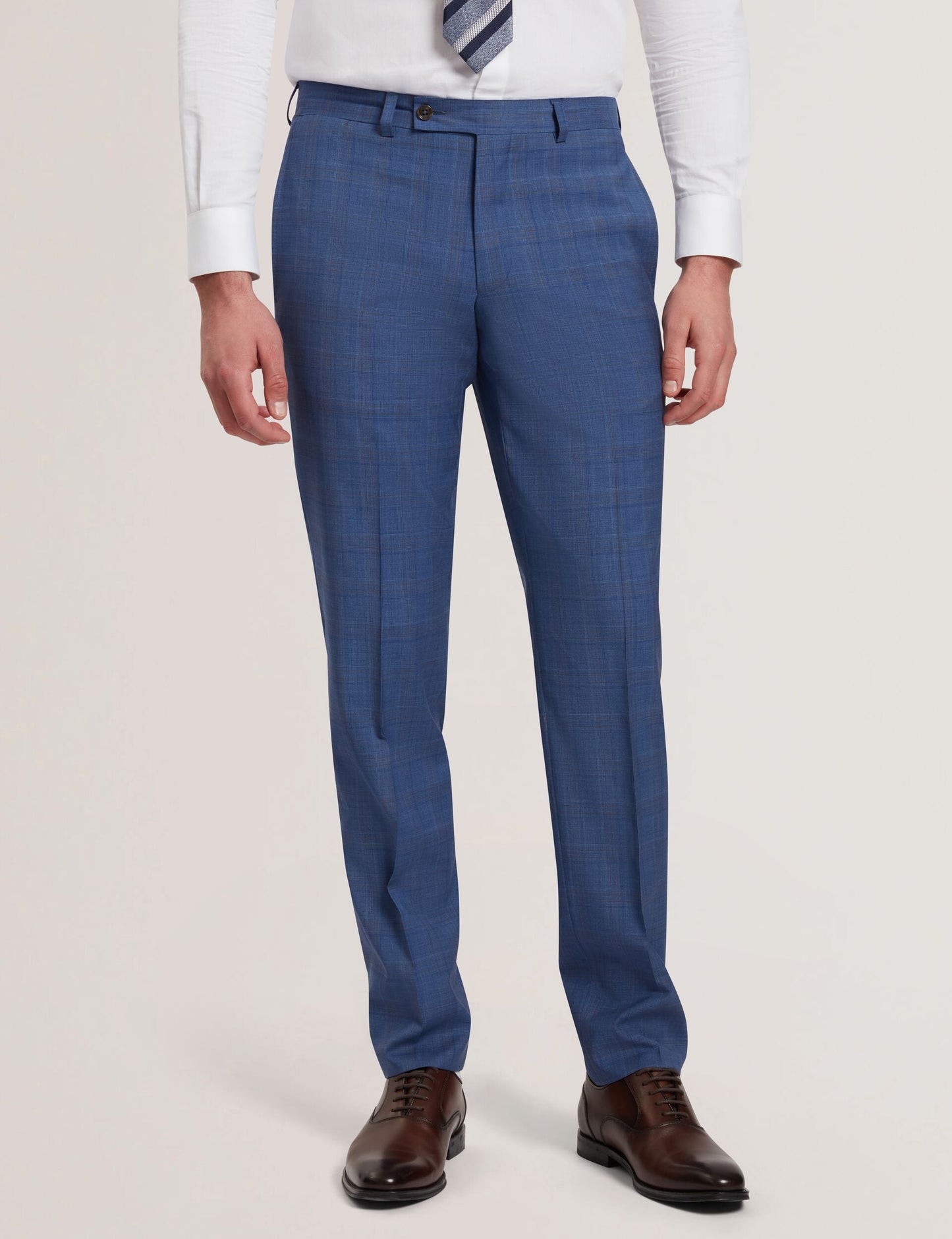 Ted Baker JAYADS - Slim Fit Blue Check Wool Suit Pants BLUE