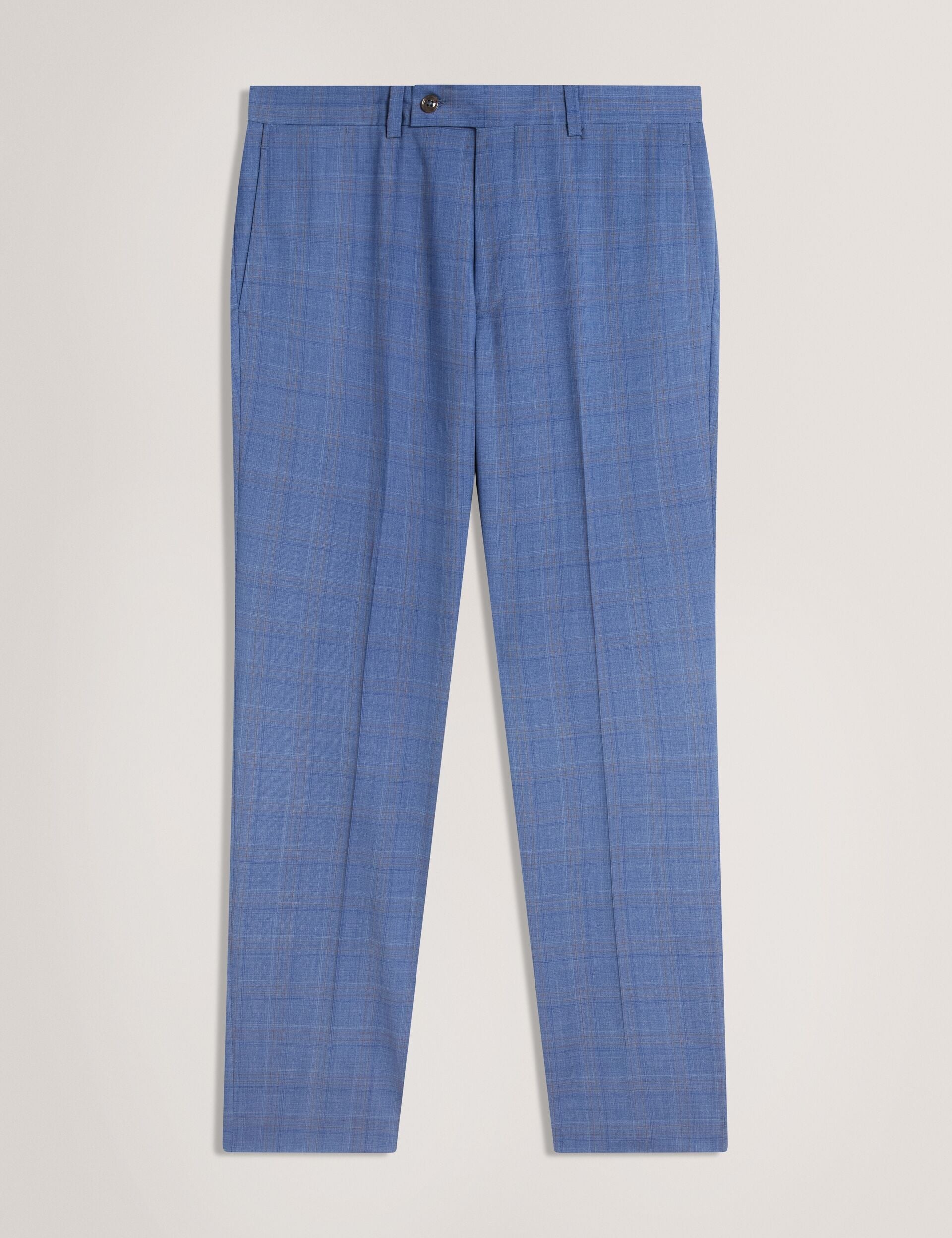 Ted Baker JAYADS - Slim Fit Blue Check Wool Suit Pants BLUE
