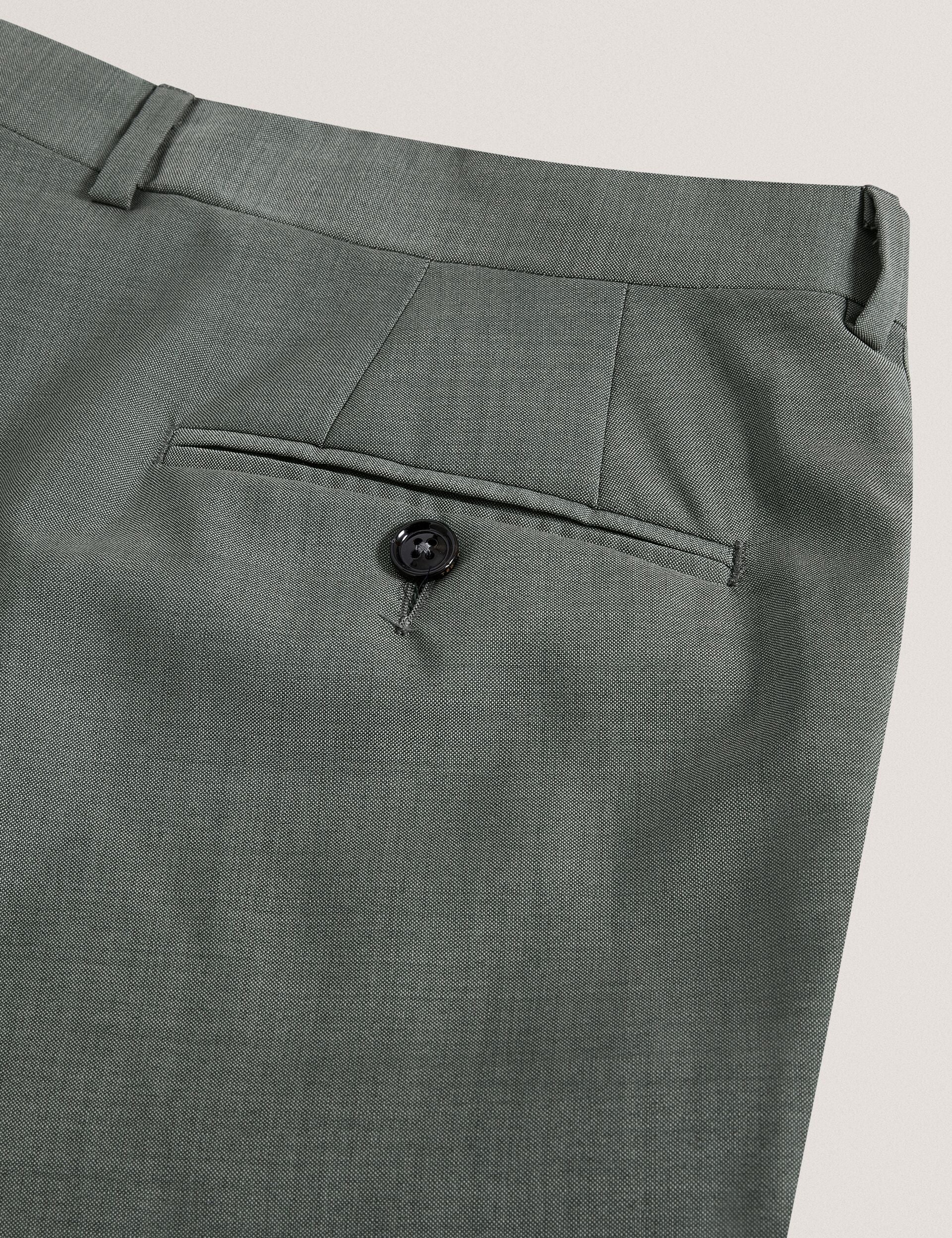 Ted Baker ROGERLYS - Slim Fit Sage Green Wool Suit Pants GREEN