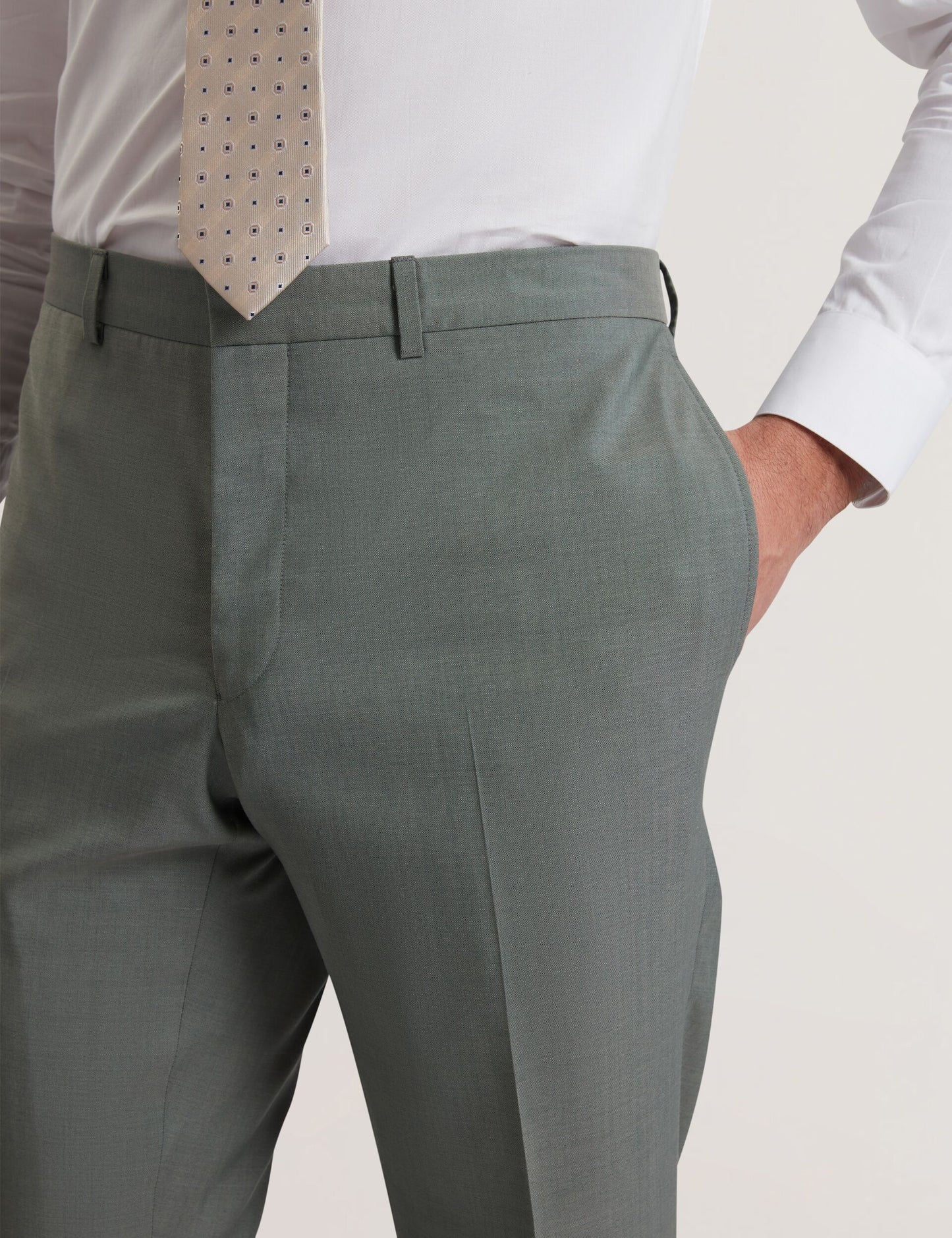 Ted Baker ROGERLYS - Slim Fit Sage Green Wool Suit Pants GREEN