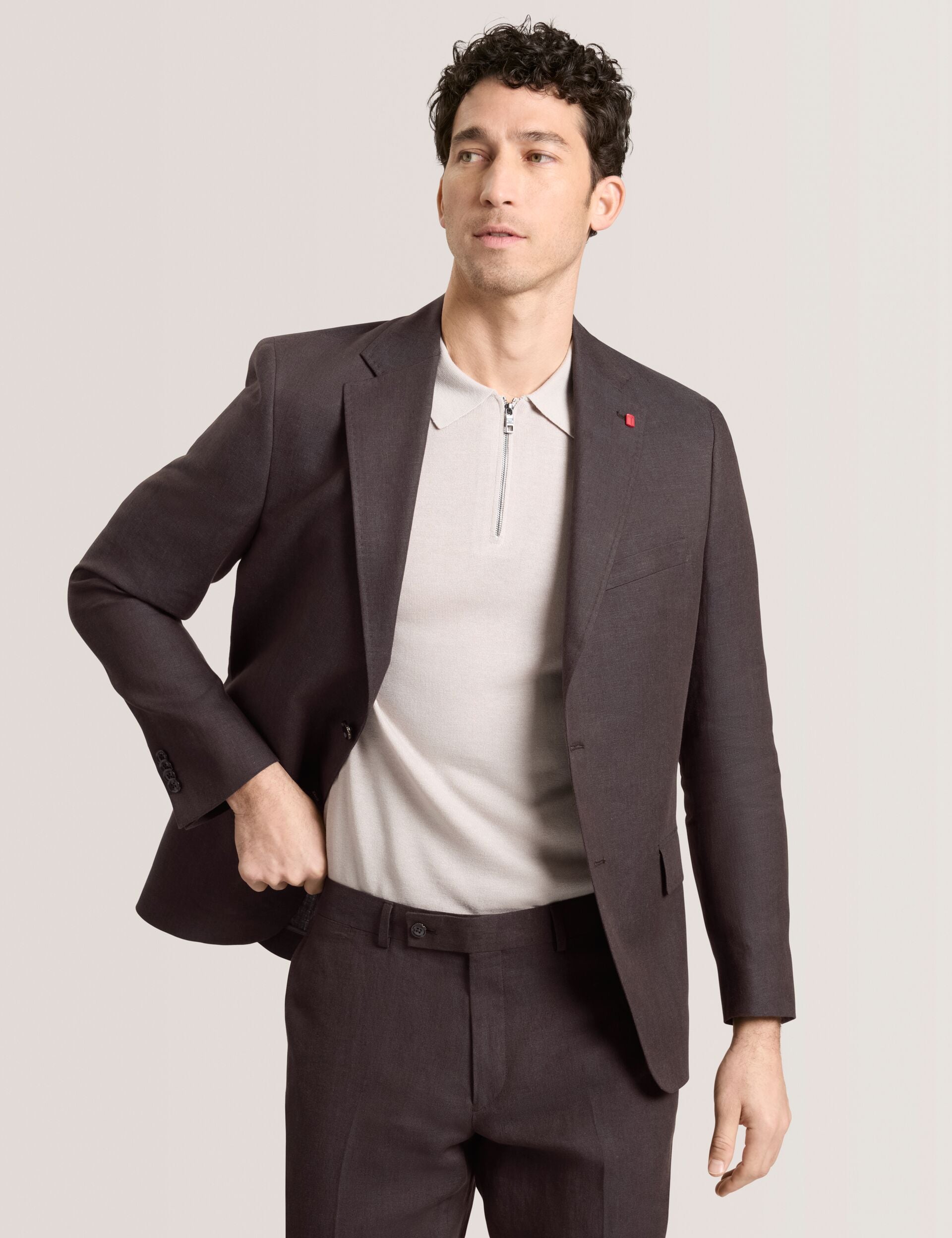 Ted Baker WINFRED Linen Modern Fit Suit Jacket BROWN