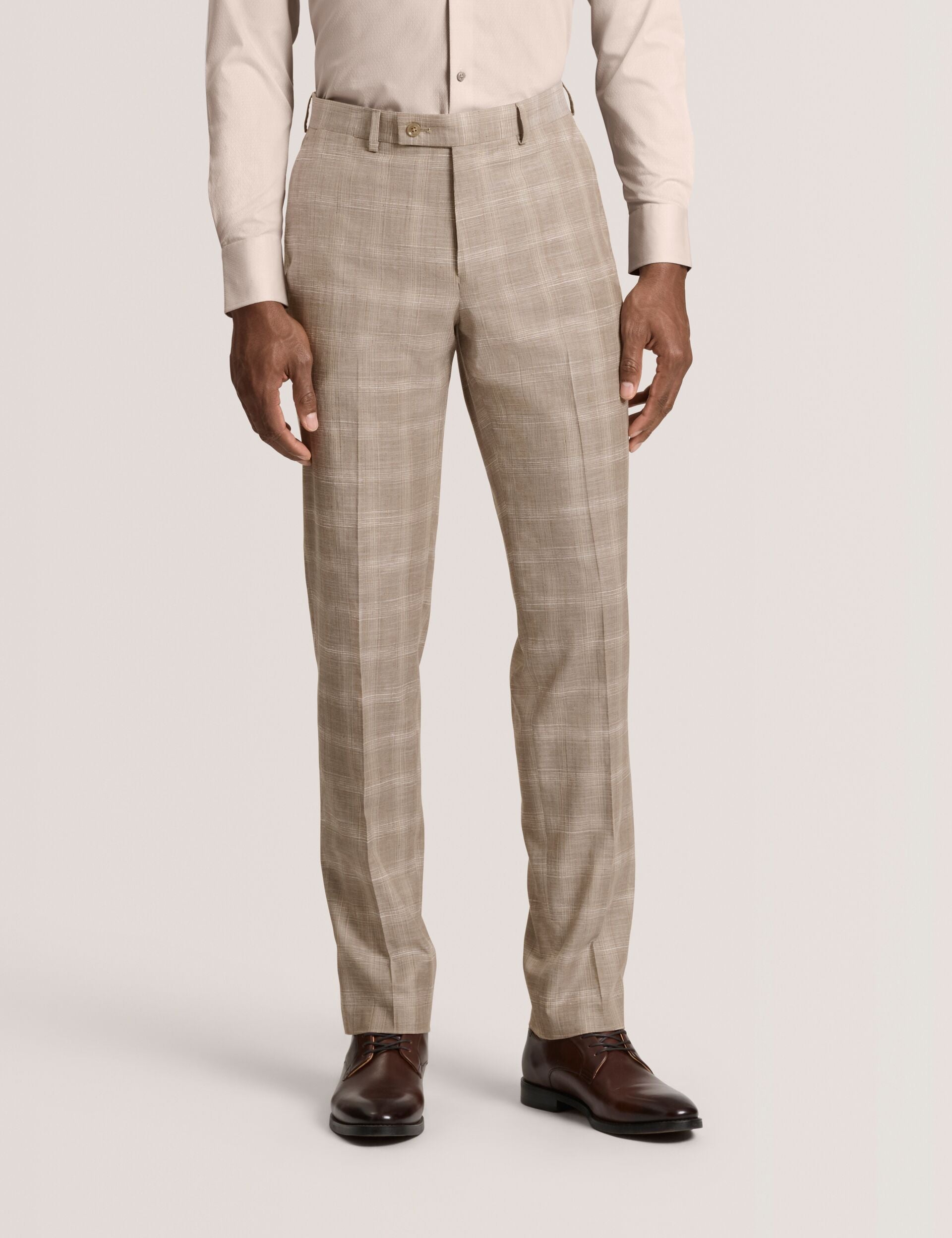 Ted Baker WINTER-CHECK Tonal Check Modern Fit Suit Pants TAUPE