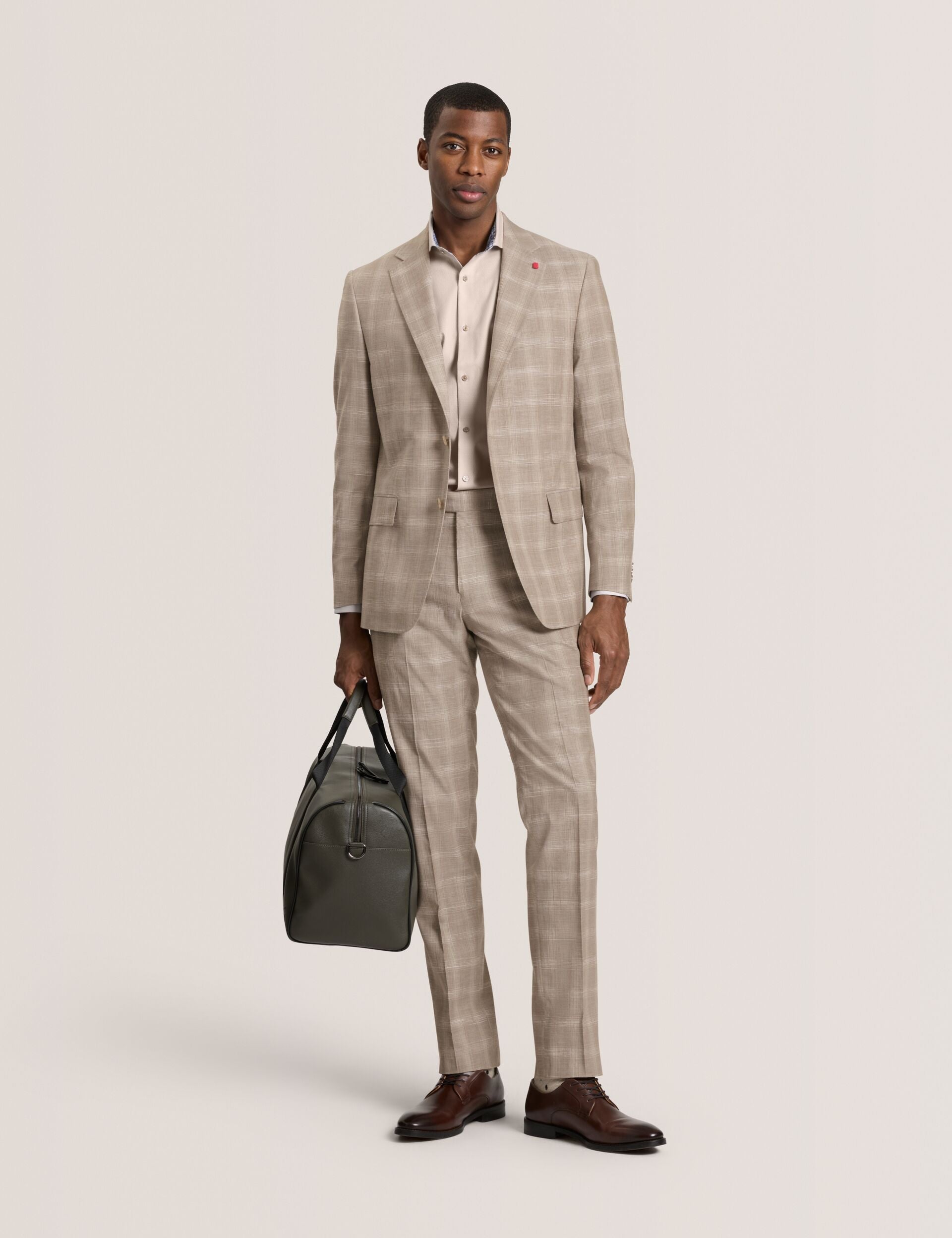 Ted Baker WINTER-CHECK Tonal Check Modern Fit Suit Pants TAUPE