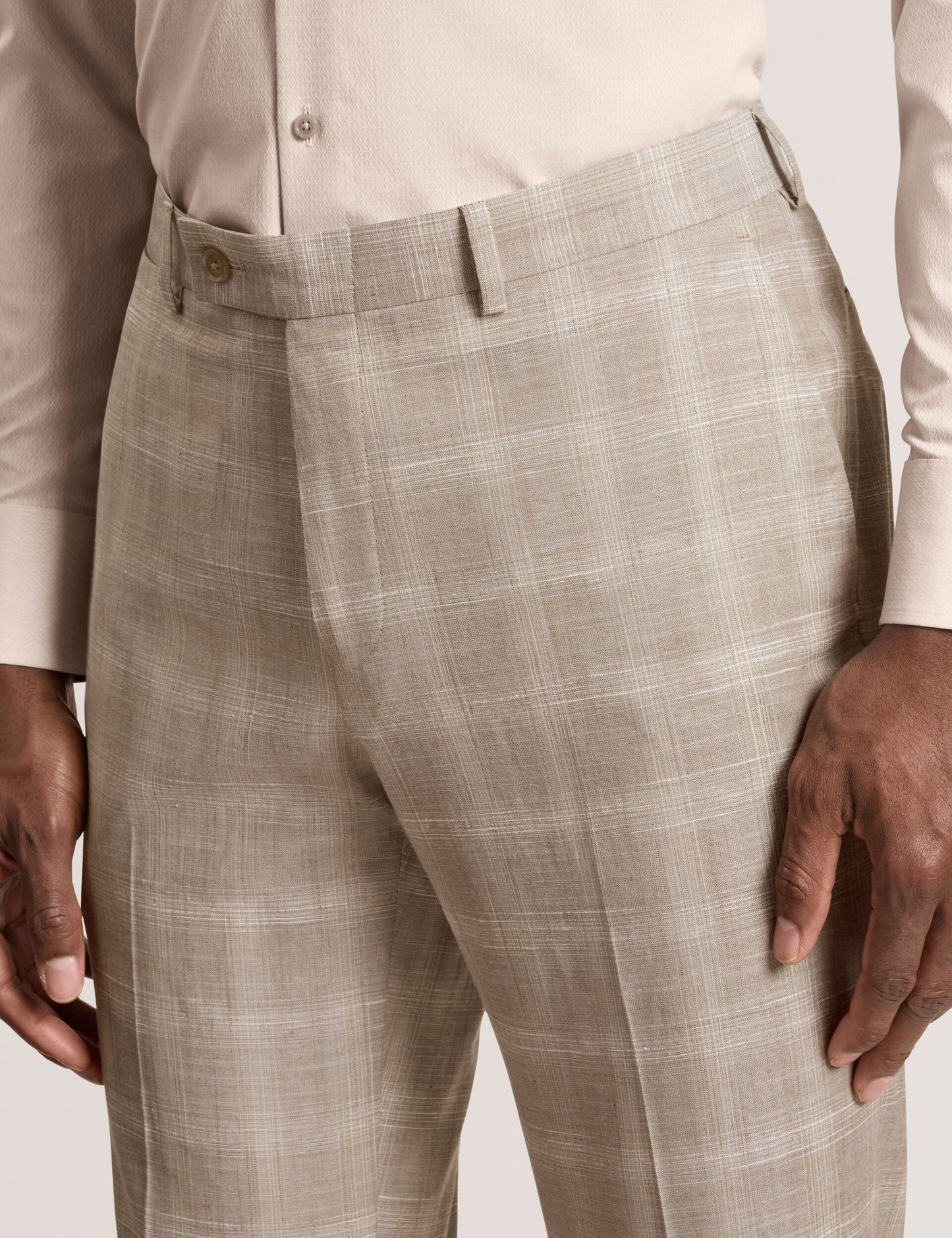 Ted Baker WINTER-CHECK Tonal Check Modern Fit Suit Pants TAUPE