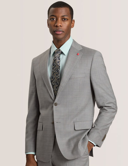 Ted Baker WRIGHT Soft Check Modern Fit Wool Suit Jacket MID GREY