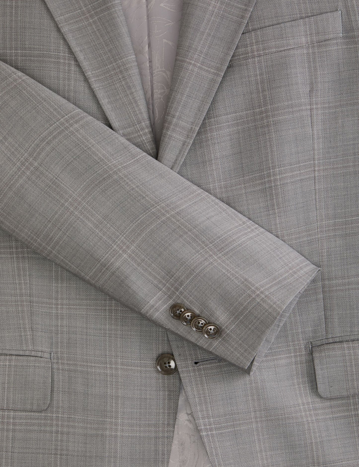 Ted Baker WRIGHT Soft Check Modern Fit Wool Suit Jacket MID GREY
