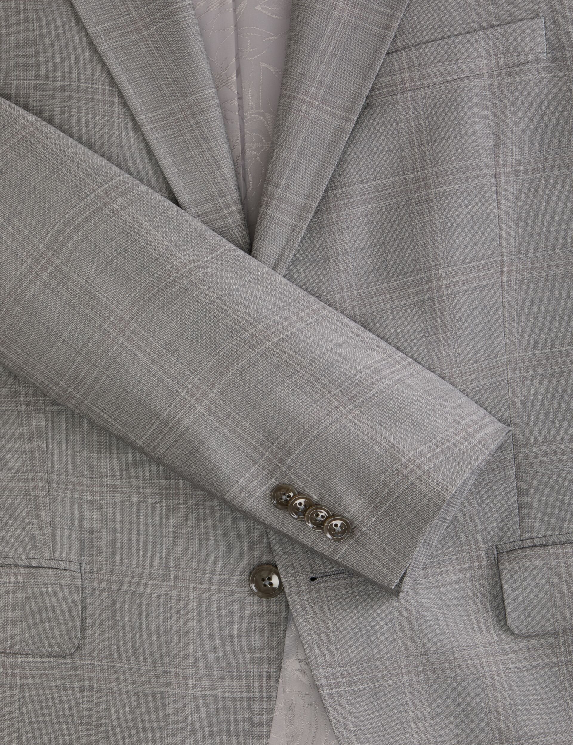 Ted Baker WRIGHT Soft Check Modern Fit Wool Suit Jacket MID GREY