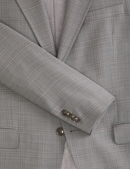 Ted Baker WRIGHT Soft Check Modern Fit Wool Suit Jacket MID GREY