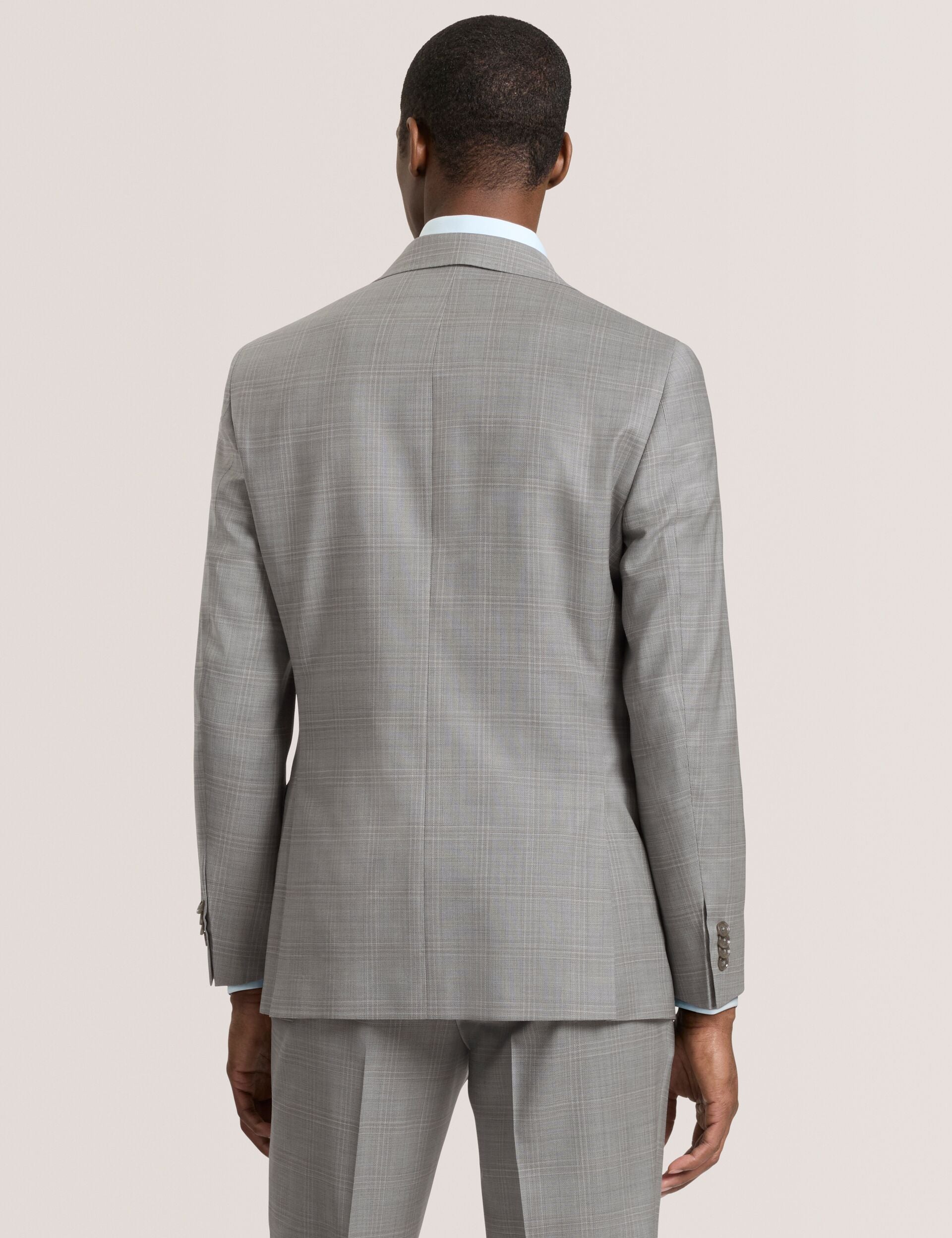 Ted Baker WRIGHT Soft Check Modern Fit Wool Suit Jacket MID GREY
