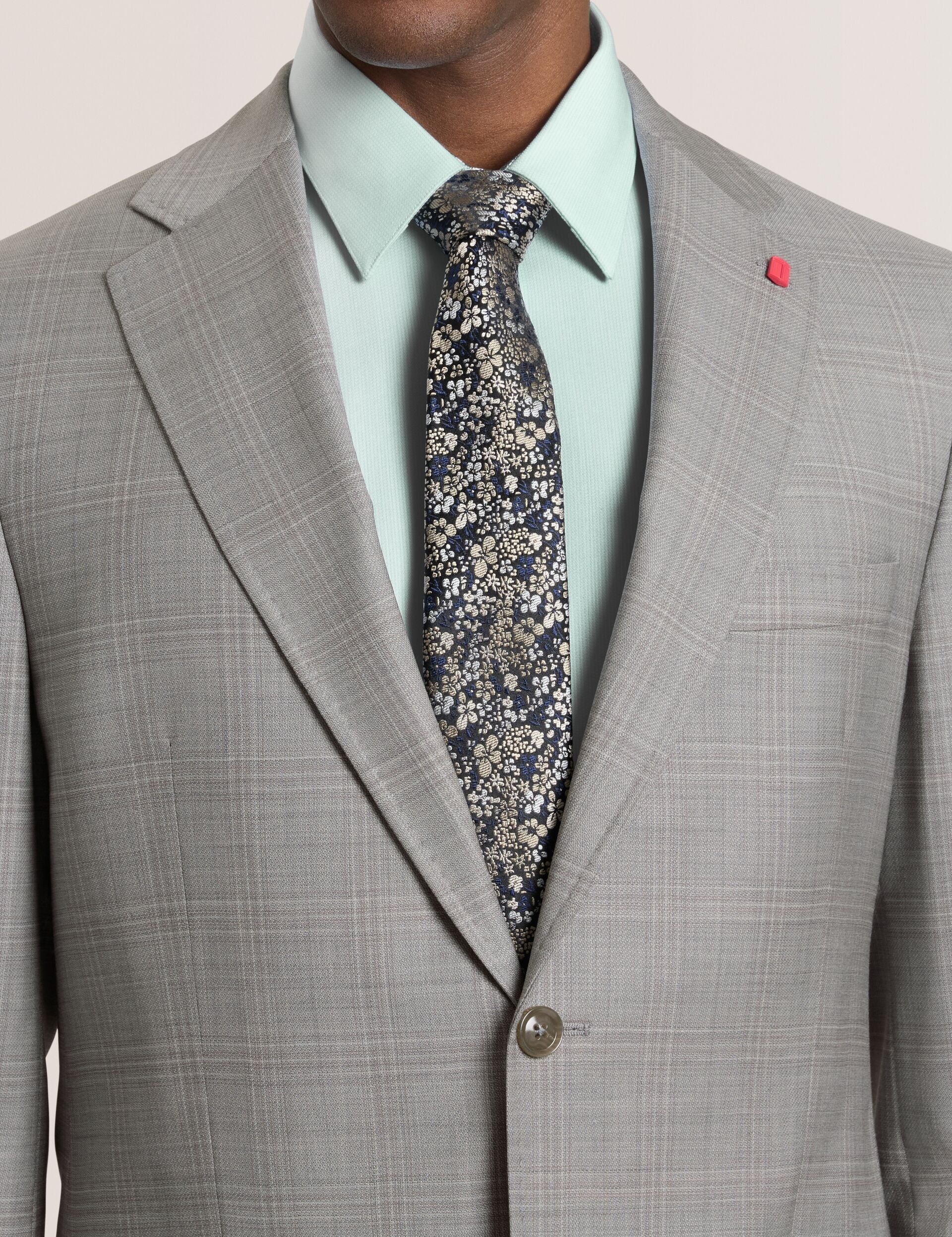 Ted Baker WRIGHT Soft Check Modern Fit Wool Suit Jacket MID GREY