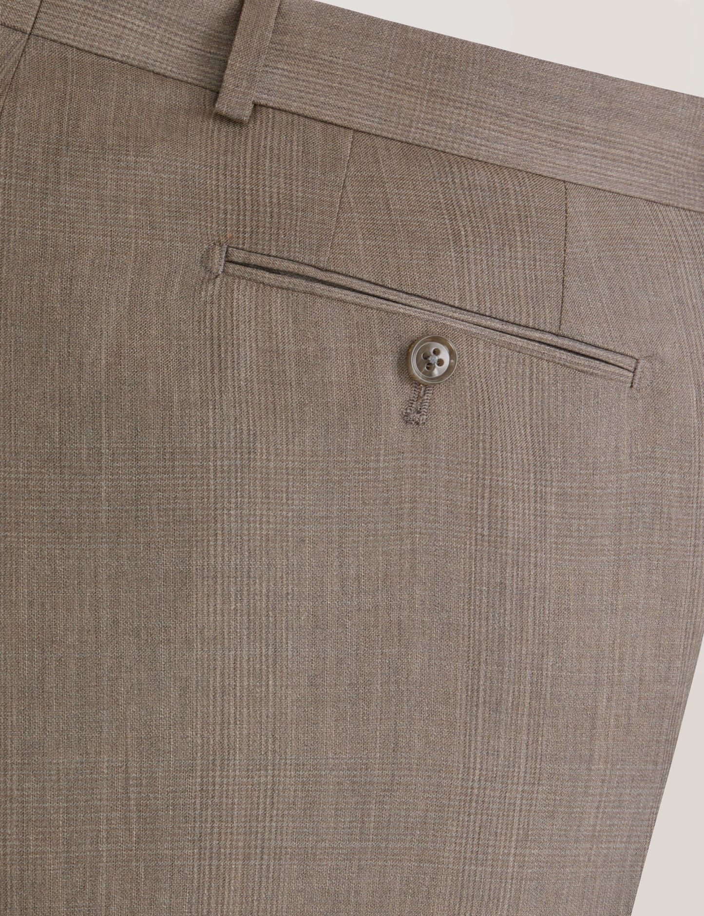 Ted Baker WINTER Subtle Check Modern Fit Wool Suit Pants LIGHT BROWN