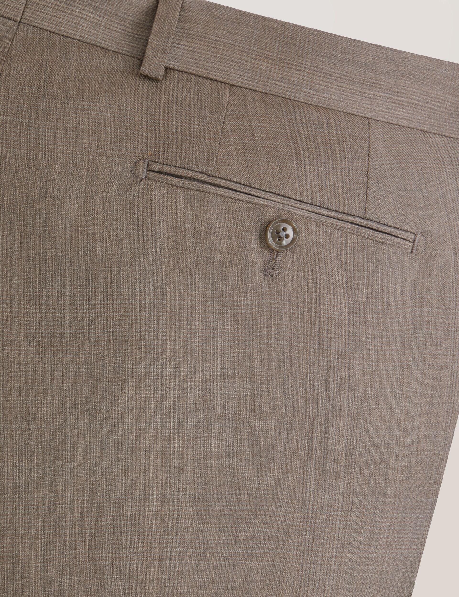 Ted Baker WINTER Subtle Check Modern Fit Wool Suit Pants LIGHT BROWN