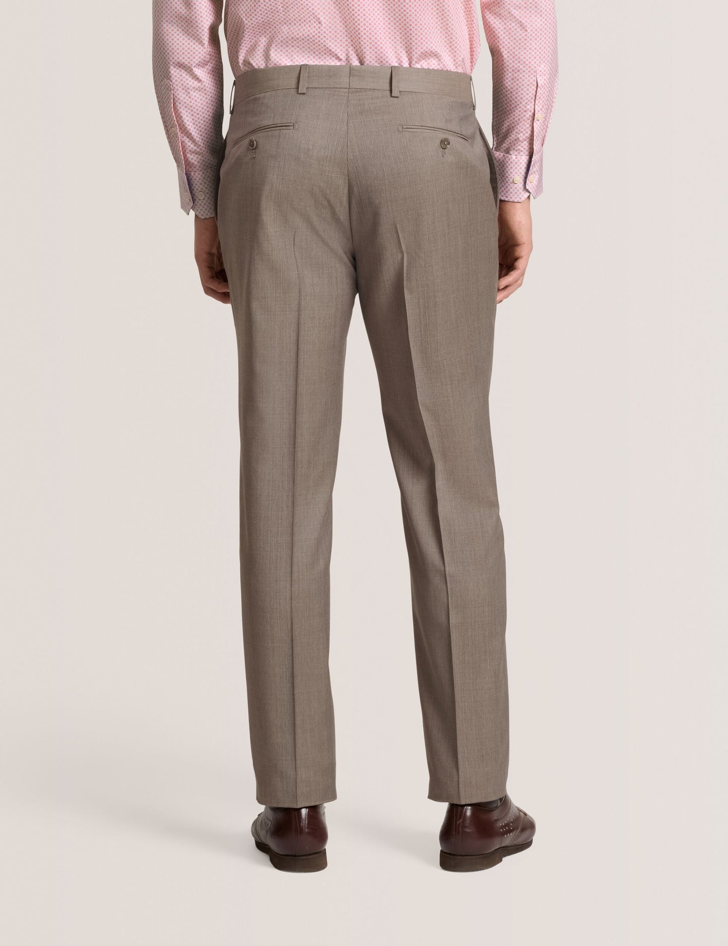 Ted Baker WINTER Subtle Check Modern Fit Wool Suit Pants LIGHT BROWN