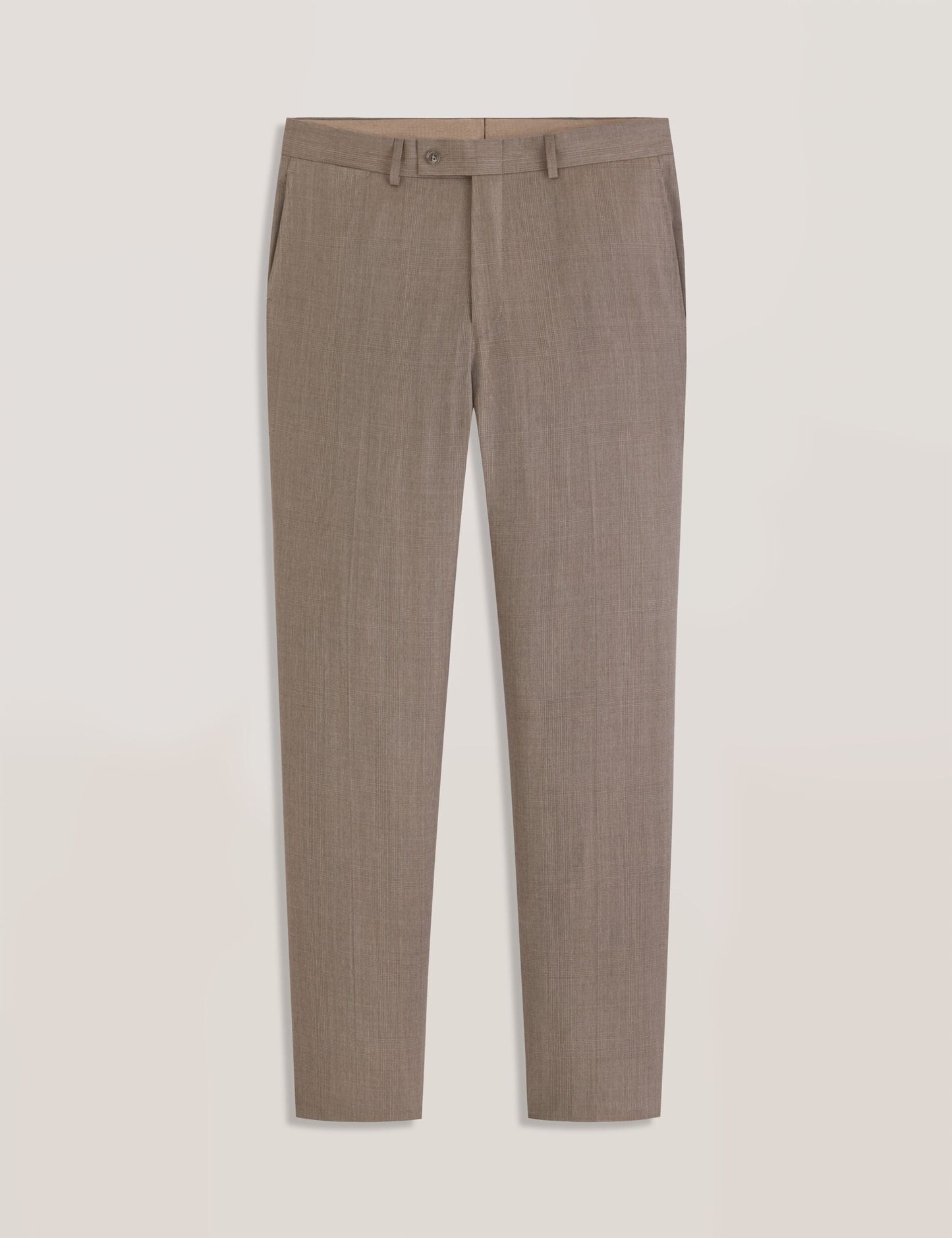 Ted Baker WINTER Subtle Check Modern Fit Wool Suit Pants LIGHT BROWN