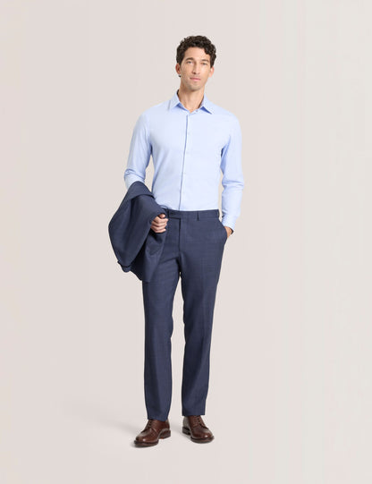 Ted Baker WINTER Textured Modern Fit Wool Suit Pants DARK BLUE