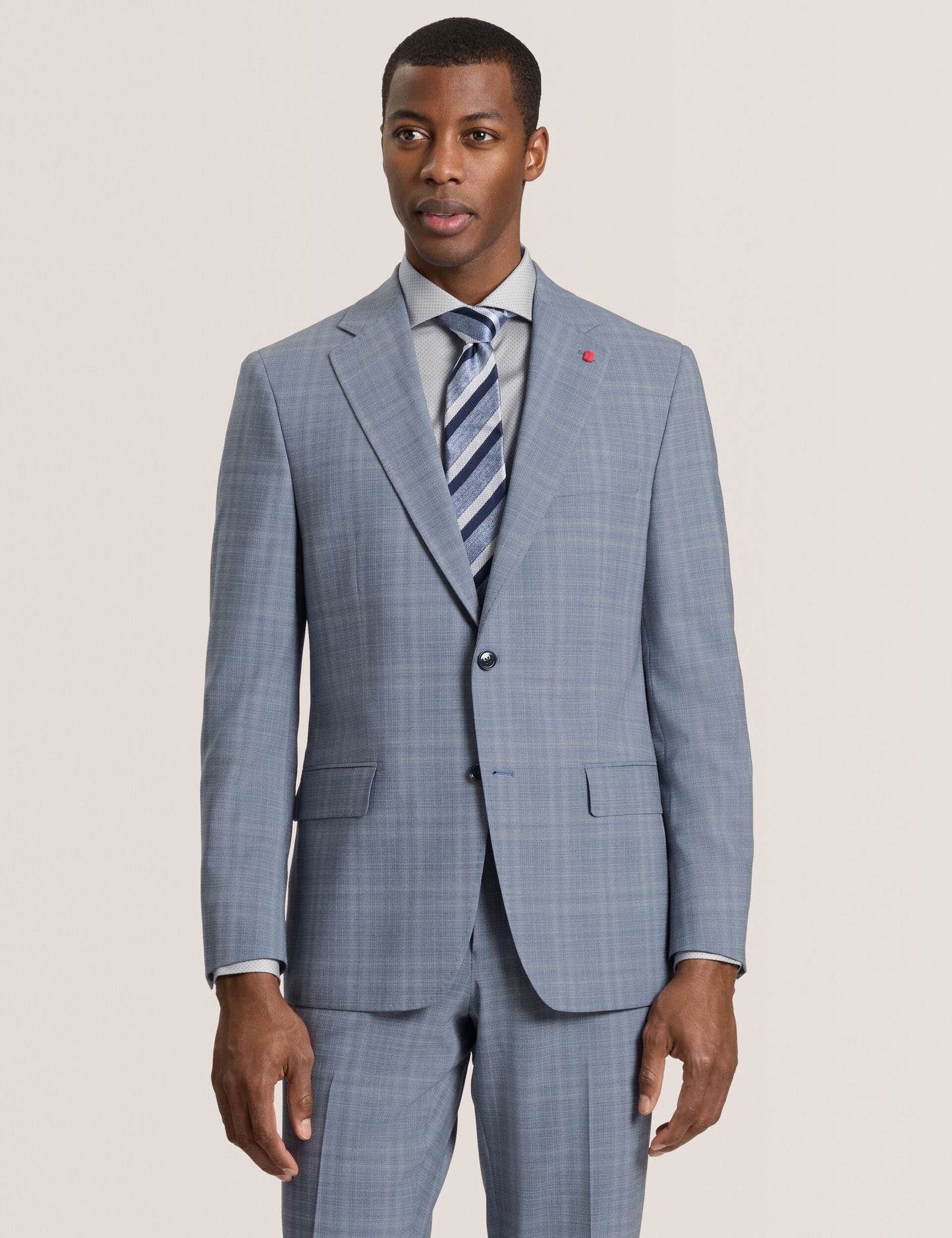 Ted Baker WRIGHT Soft Check Modern Fit Wool Suit Jacket MID BLUE