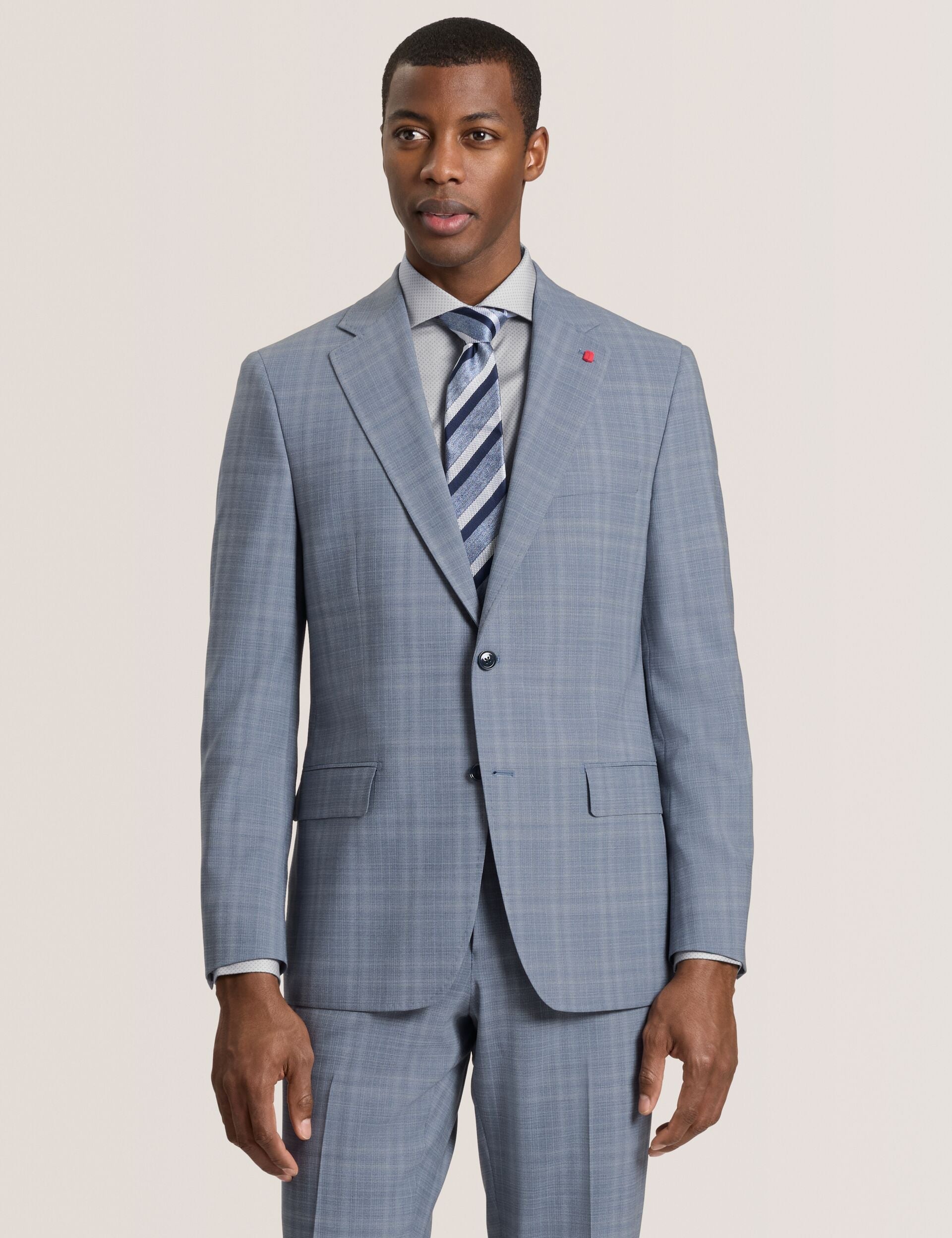 Ted Baker WRIGHT Soft Check Modern Fit Wool Suit Jacket MID BLUE