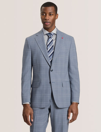 Ted Baker WRIGHT Soft Check Modern Fit Wool Suit Jacket MID BLUE