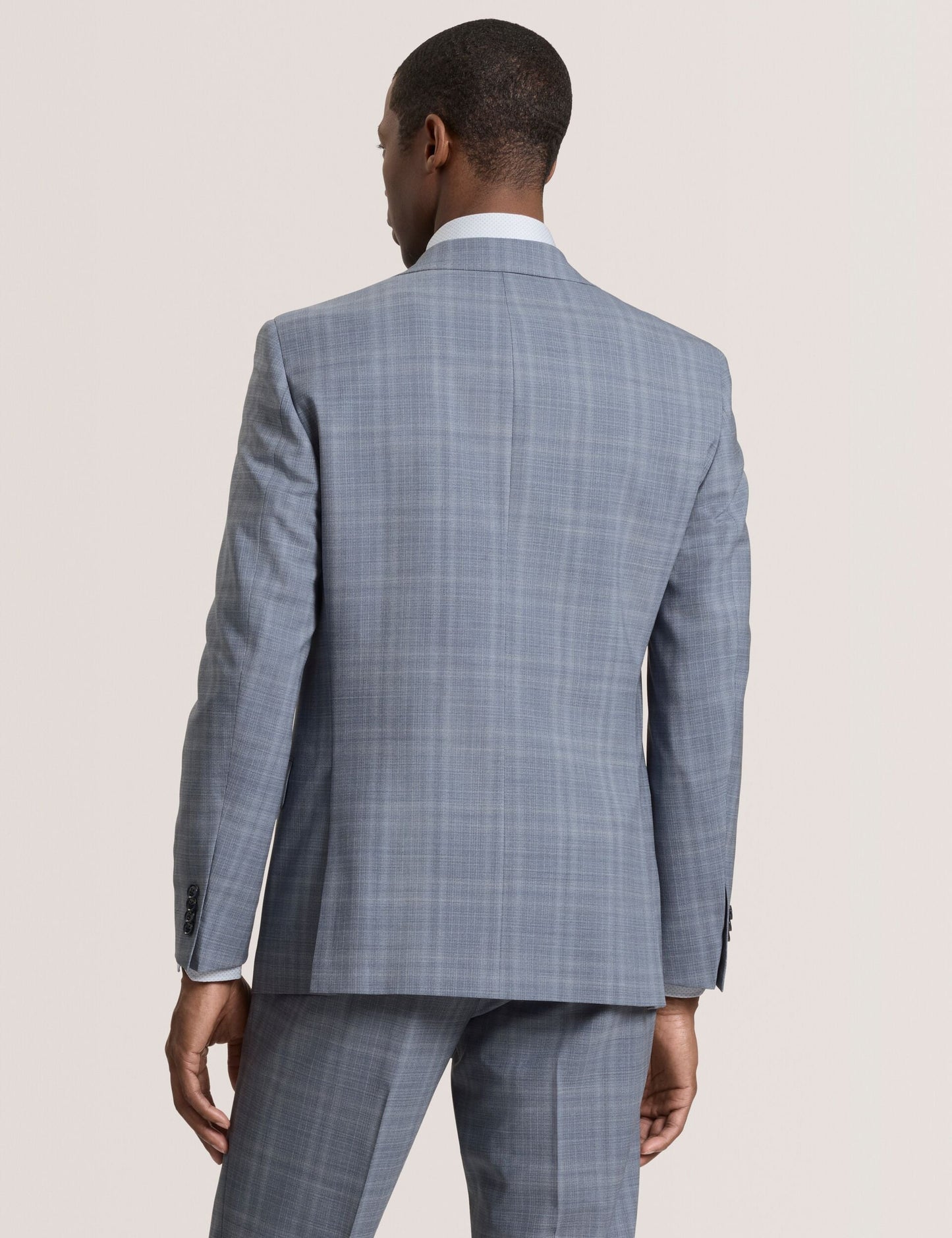 Ted Baker WRIGHT Soft Check Modern Fit Wool Suit Jacket MID BLUE