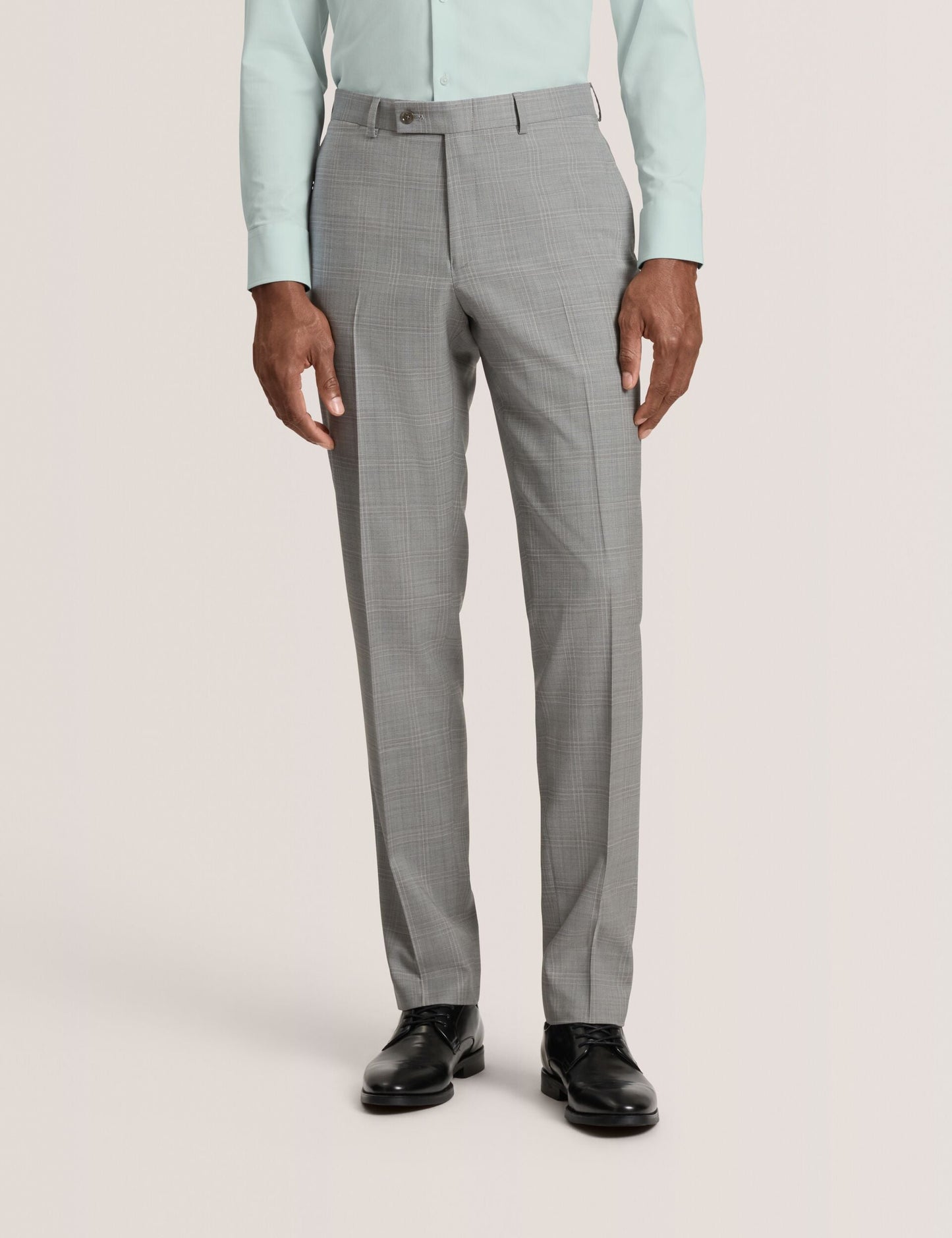 Ted Baker WINTER Soft Check Wool Modern Fit Suit Pants MID GREY