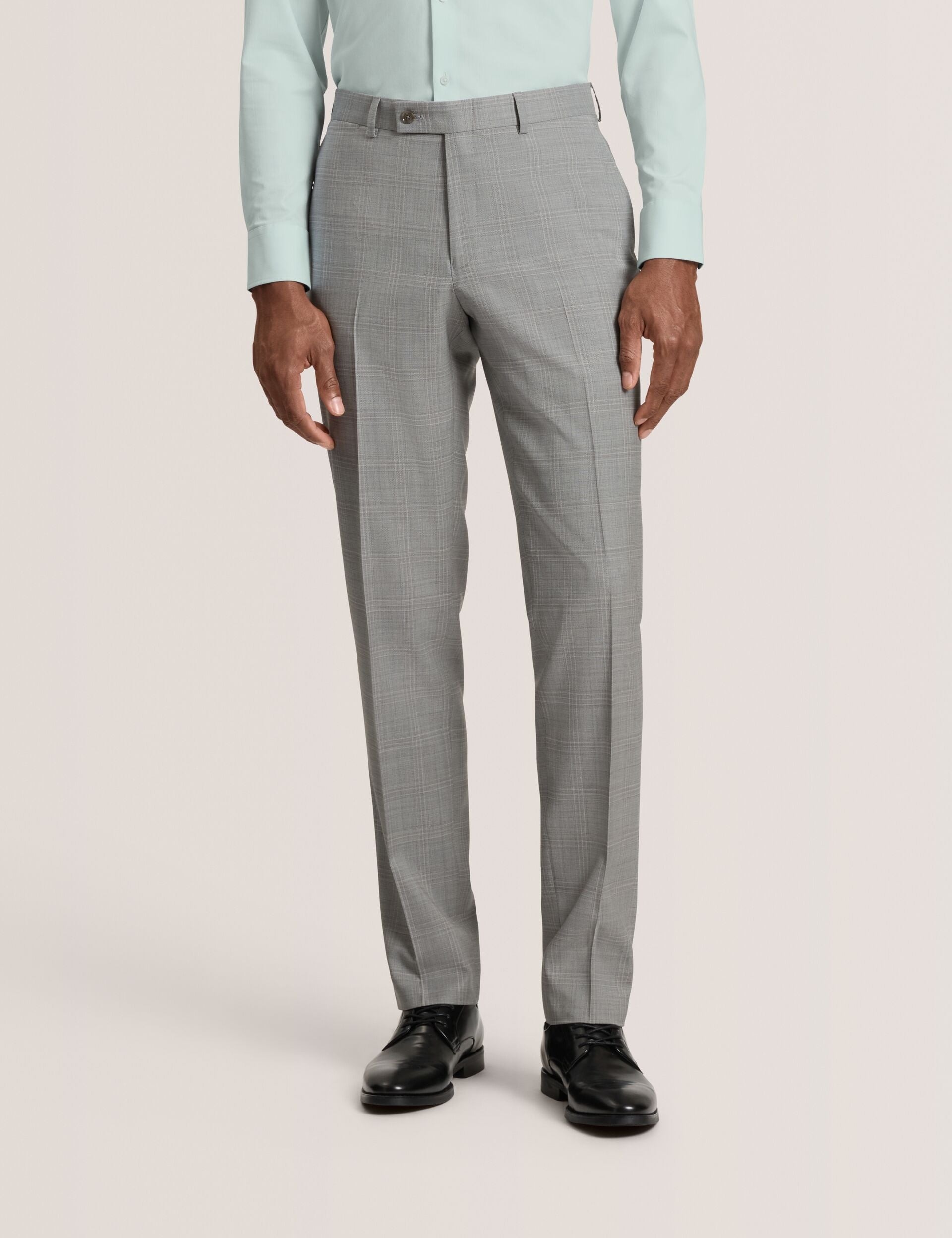 Ted Baker WINTER Soft Check Wool Modern Fit Suit Pants MID GREY