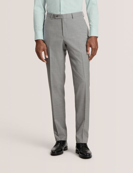 Ted Baker WINTER Soft Check Wool Modern Fit Suit Pants MID GREY