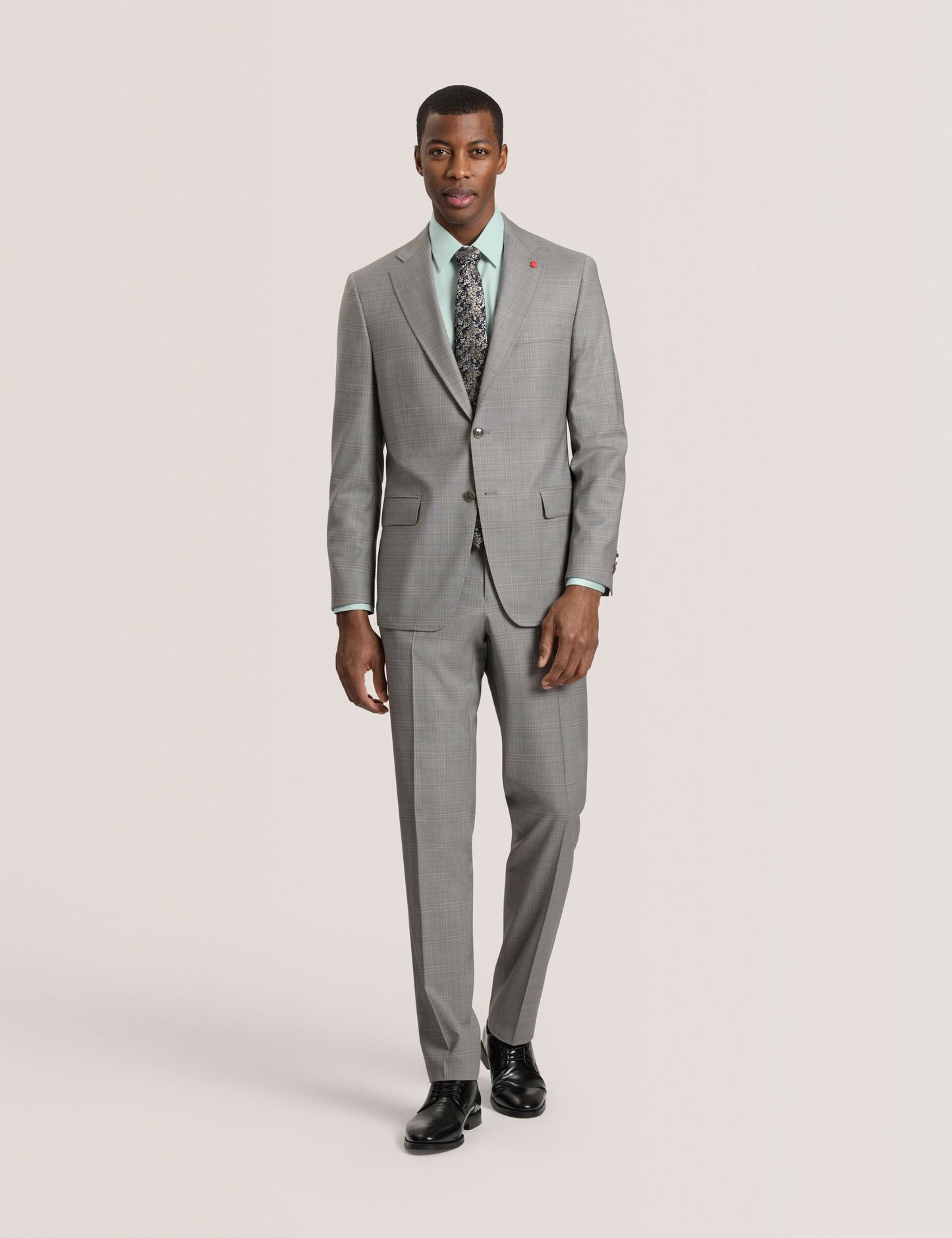 Ted Baker WINTER Soft Check Wool Modern Fit Suit Pants MID GREY