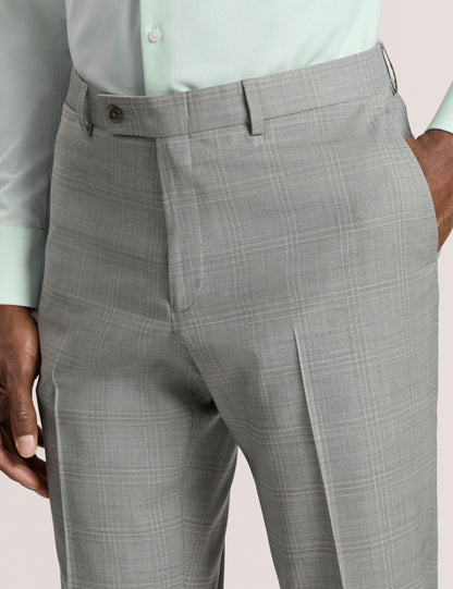 Ted Baker WINTER Soft Check Wool Modern Fit Suit Pants MID GREY